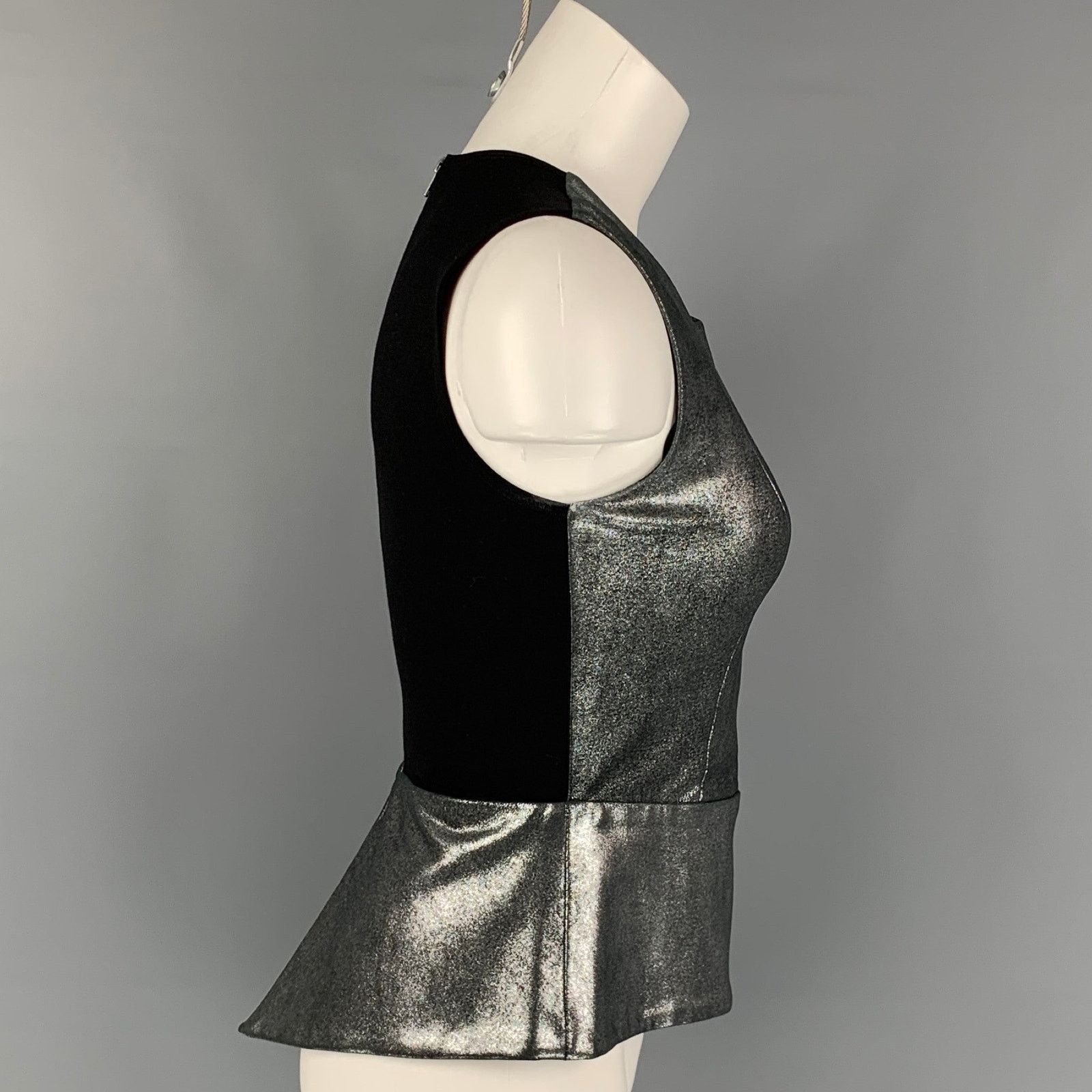 Other MASON x BARNEY'S NEW YORK 0 Two Tone Lambskin Casual Top Size XS / US 0-2 / IT 36-38 - 2 Thumbnail