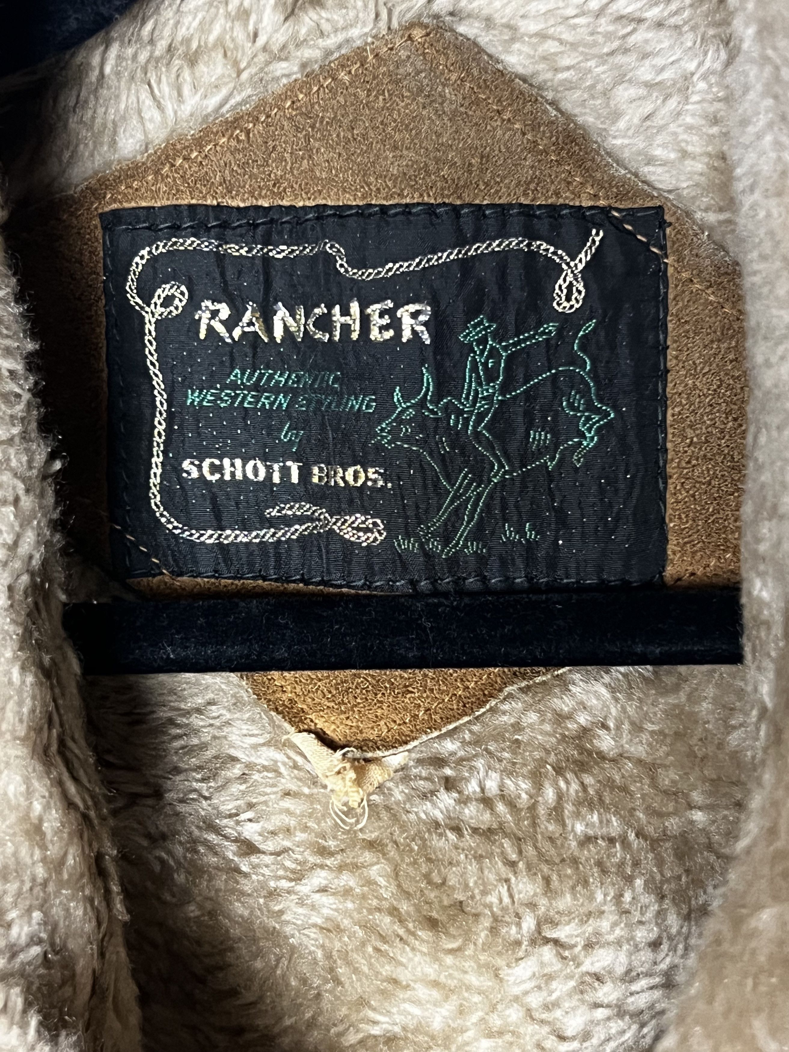 Vintage Vntg 60's Rancher Schott Bros. Brown Suede Sherpa Leather Size US S / EU 44-46 / 1 - 7 Thumbnail