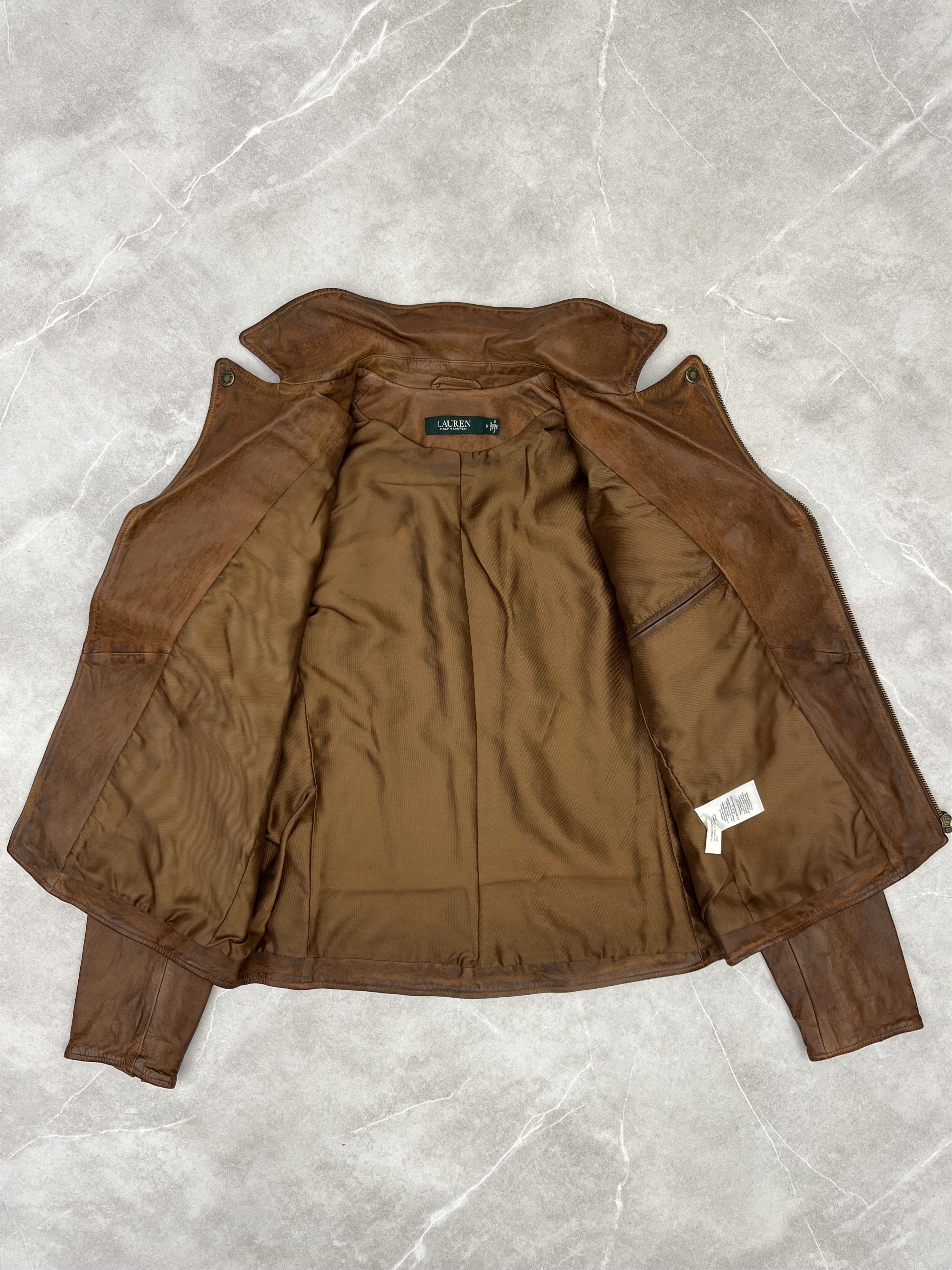 Lauren Ralph Lauren Lauren Ralph Lauren Brown Leather Biker Moto Jacket Size M / US 6-8 / IT 42-44 - 2 Thumbnail