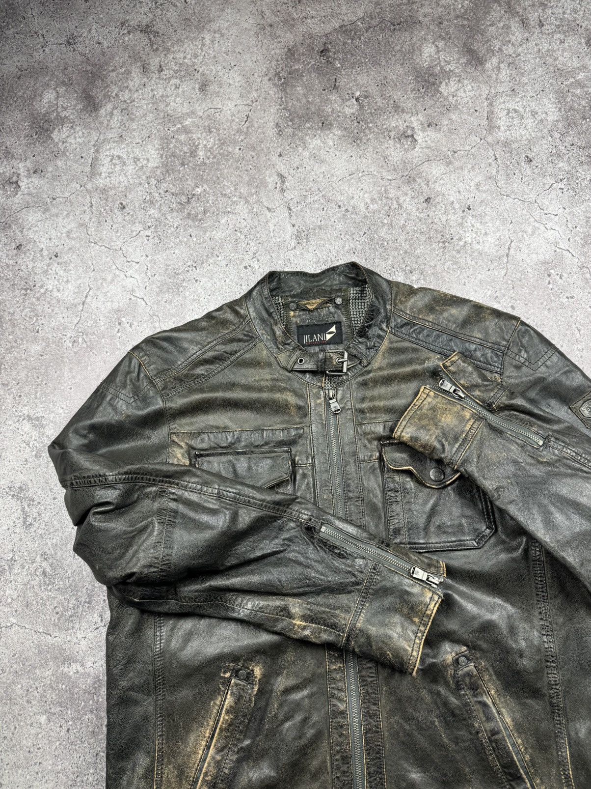Vintage Crazy Vintage Punk Distressed Leather Jacket Japan Y2K Style Size US L / EU 52-54 / 3 - 7 Thumbnail
