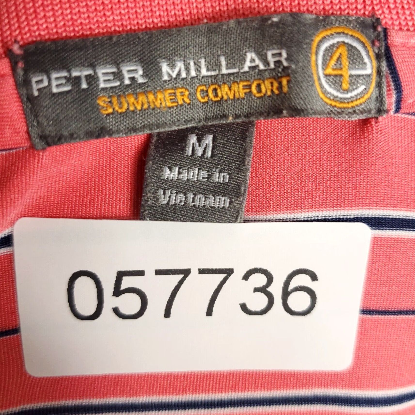 Peter Millar Peter Millar Polo Shirt Mens M Pink Striped Short Sleeve Collared Button Logo Golf Summer Comfort Size US M / EU 48-50 / 2 - 7 Thumbnail