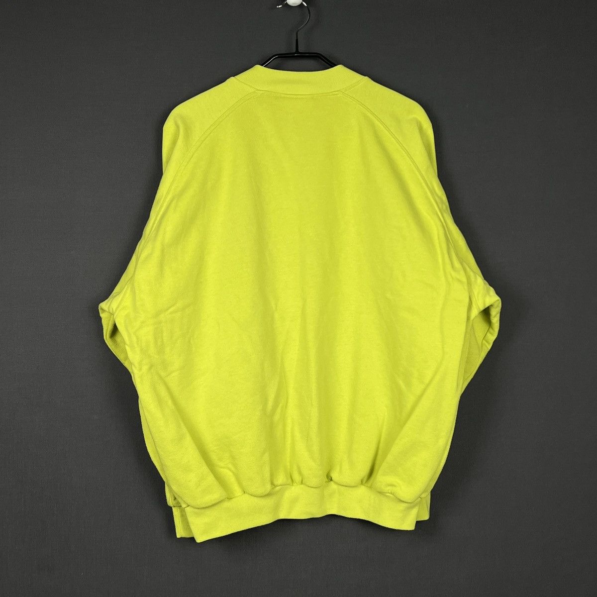 Adidas RARE Vintage Adidas Trefoil Spellout Sweatshirt Lime L Size US L / EU 52-54 / 3 - 6 Thumbnail