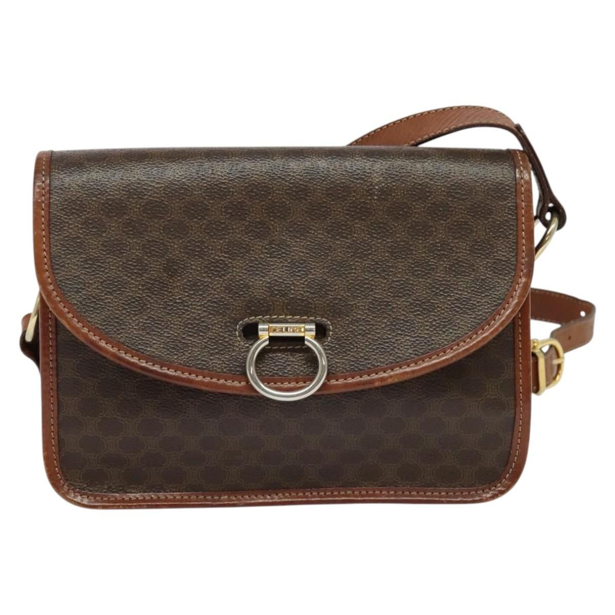 Celine CELINE Macadam Canvas Shoulder Bag Pvc Leather Brown Gold Size ONE SIZE - 2 Thumbnail