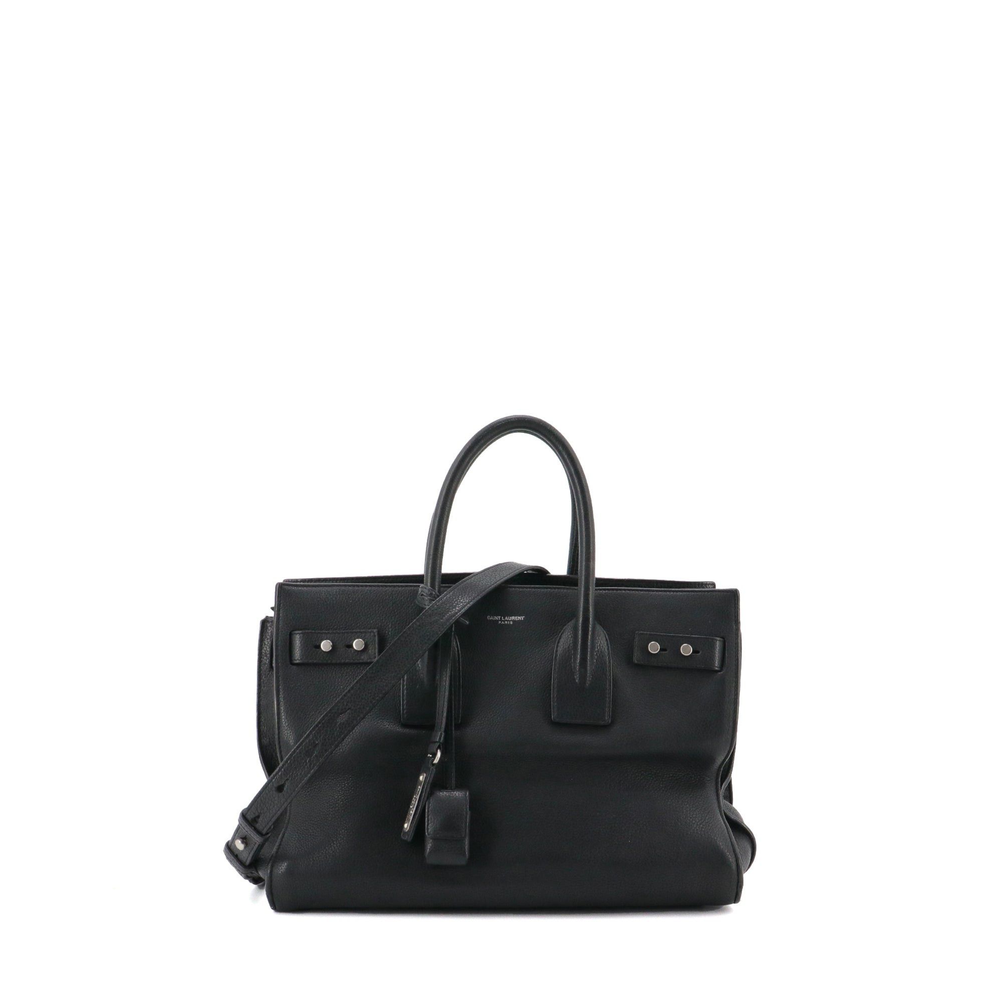 Saint Laurent Paris SAINT LAURENT - Small Saint Laurent Day Bag in black grained leather Size ONE SIZE - 1 Thumbnail