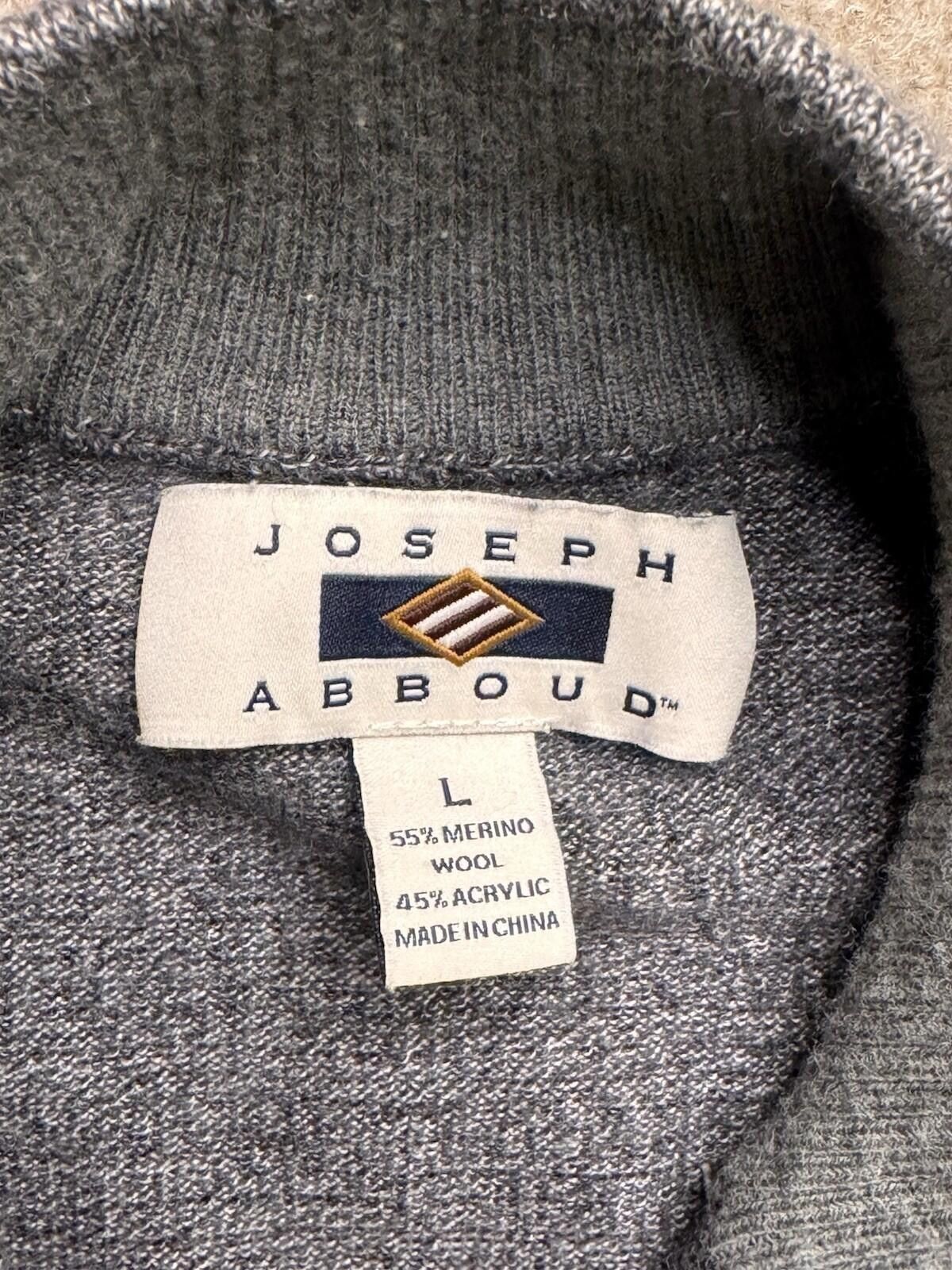 Joseph Abboud Joseph Abboud Men's Lg Gray Knit Quarter Zip Gray [713] Size US L / EU 52-54 / 3 - 4 Thumbnail