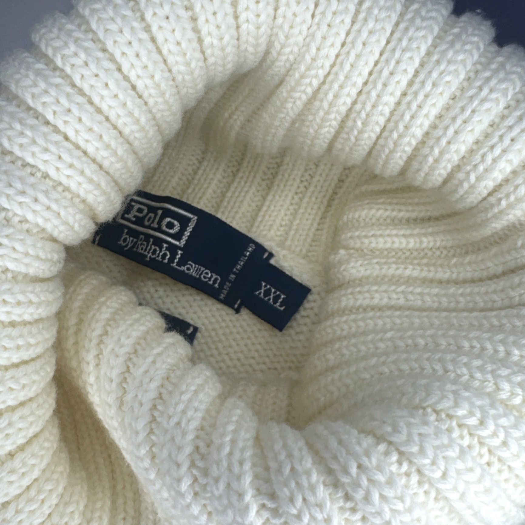 Ralph Lauren VINTAGE Polo Ralph Lauren Turtleneck Sweater Mens 2XL Cotton Knit White Pullover New W tags Size US XXL / EU 58 / 5 - 6 Thumbnail