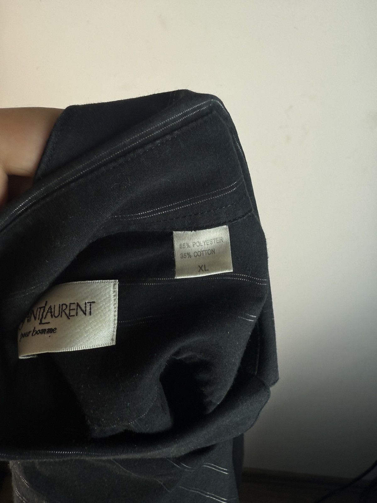 Yves Saint Laurent Black YSL Shirt Shiny Metal Stripes Sparkling Size US XL / EU 56 / 4 - 7 Thumbnail