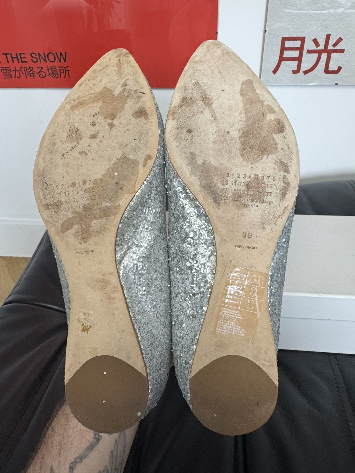 Maison Margiela Maison Martin Margiela X H&M Silver Sparkly Ballet Pumps Size US 9 / IT 39 - 7 Thumbnail