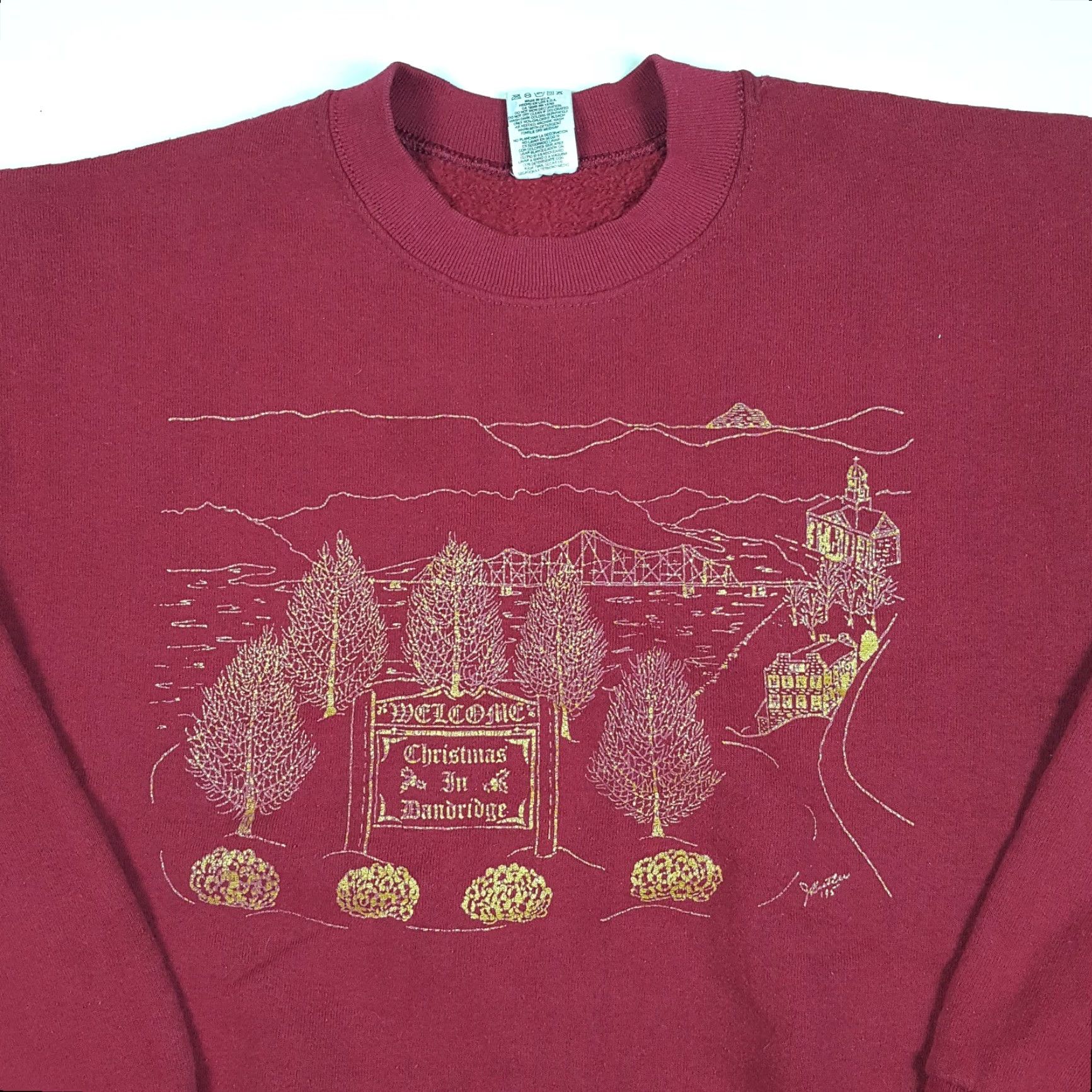 Fruit Of The Loom Vintage 90s Christmas Tree Size Medium Red Crewneck Pullover Holiday Sweatshirt Size US M / EU 48-50 / 2 - 2 Thumbnail