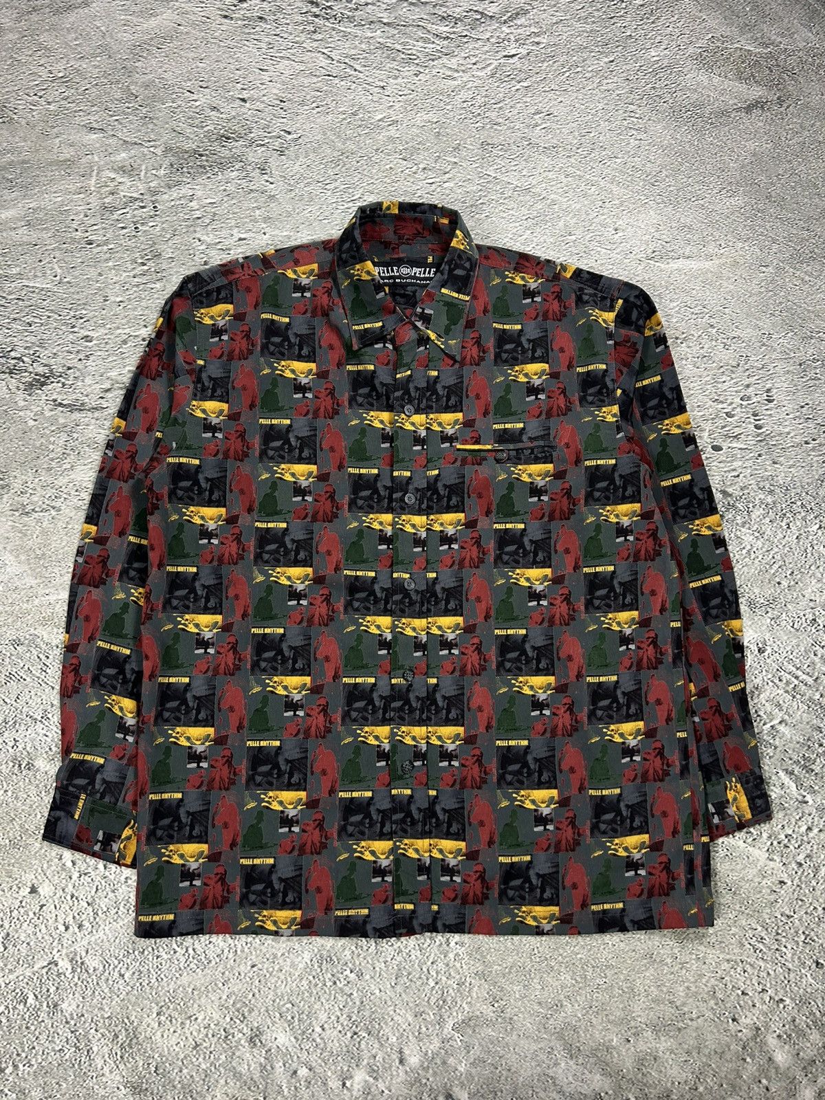 Pelle Pelle Pelle Pelle vintage full print Shirt button up music rhytm Size US L / EU 52-54 / 3 - 1 Thumbnail