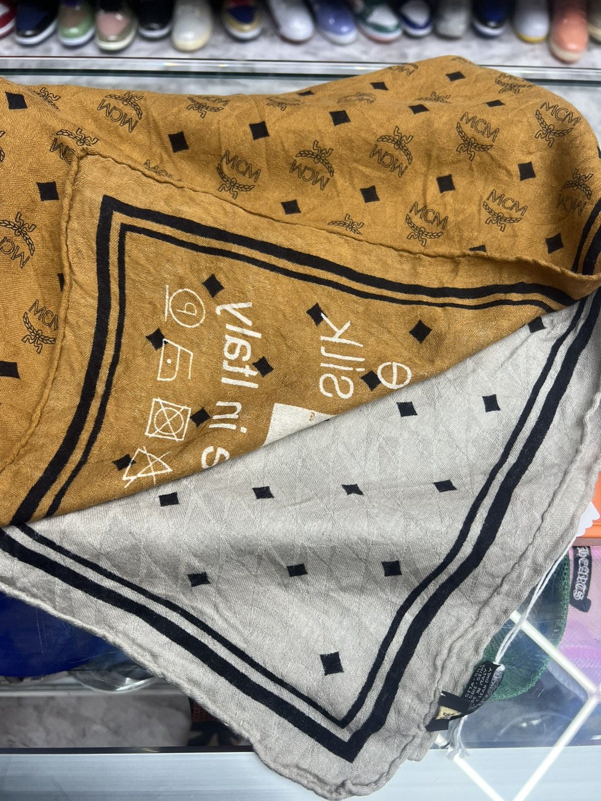 MCM MCM Visetos Monogram Silk Scarf Size ONE SIZE - 2 Thumbnail