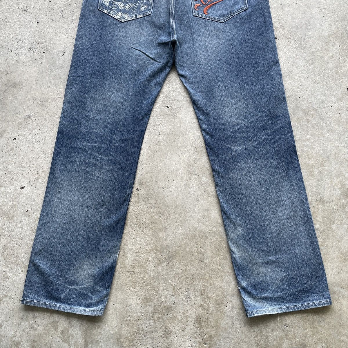 Japanese Brand × Jean × Vintage W38💥 Vintage Code:G Distressed Embroidery Faded Jeans Pants Size US 38 / EU 54 - 7 Thumbnail