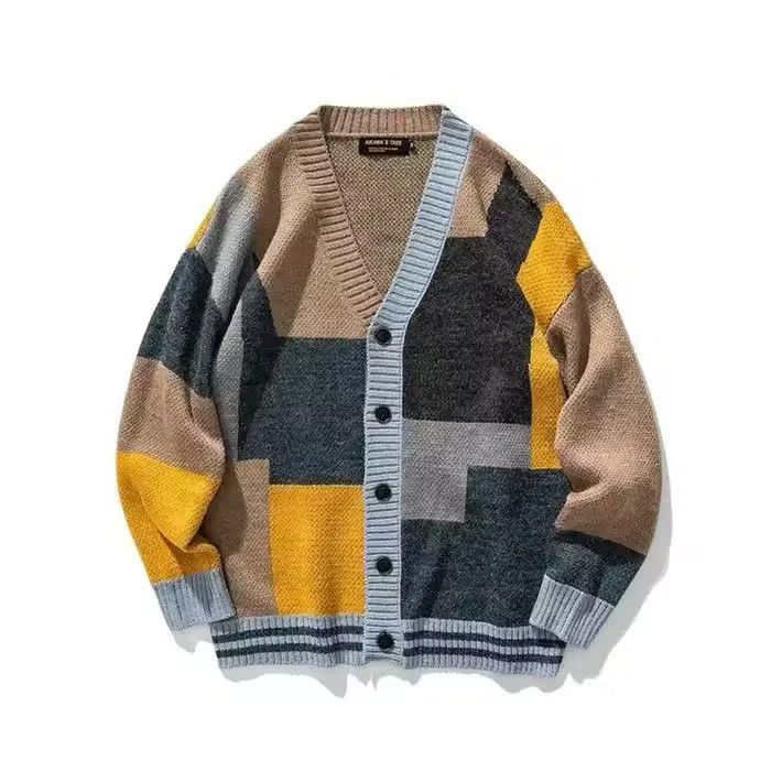 image of Vintage New Unisex Fancy Cardigan Knitwear Jumper Spring Summer in Mix, Men's (Size Large)