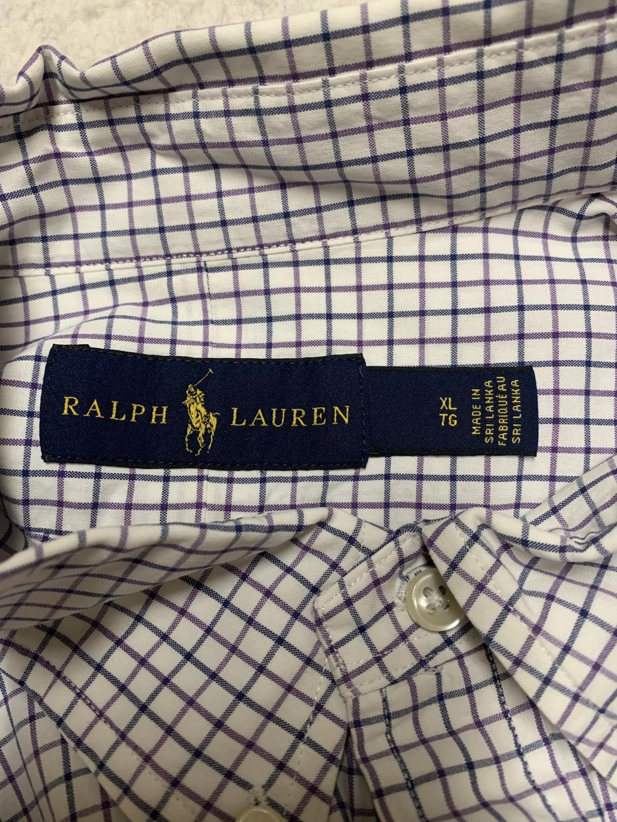 Polo Ralph Lauren Ralph Lauren Men's XL White Grid Button-Down Shirt Size US XL / EU 56 / 4 - 2 Thumbnail