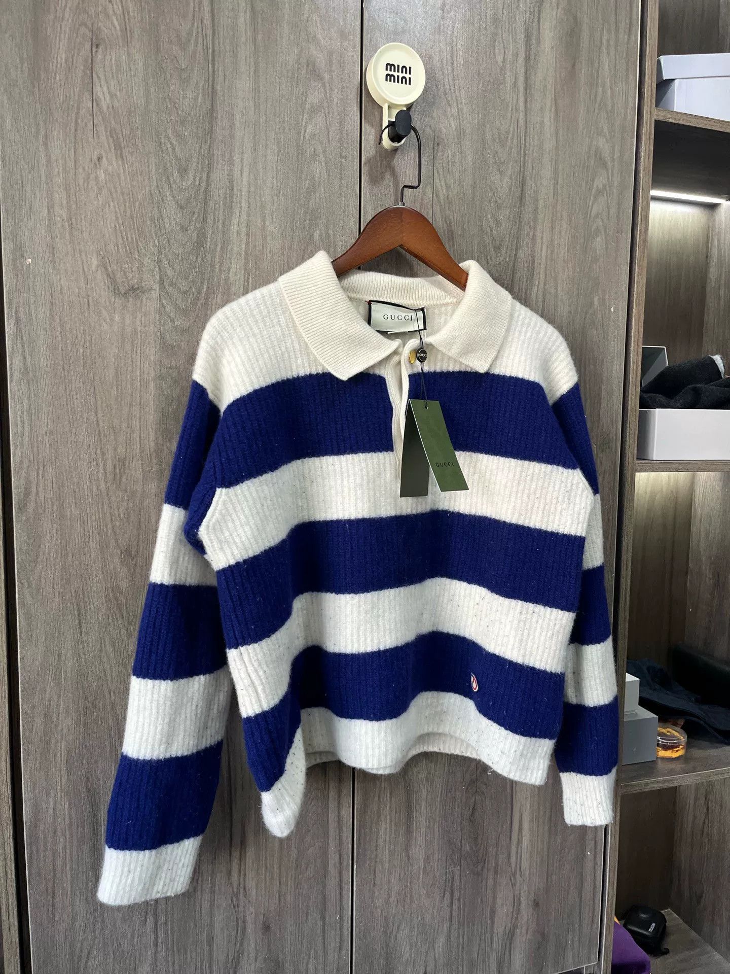 Gucci Gucci Striped Wool Polo Sweater Interlocking G Size XXL / US 16-18 / IT 52-54 - 2 Thumbnail