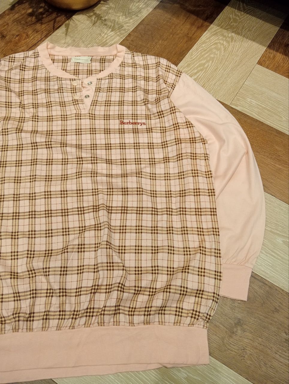 Burberry BURBERRYS JAPAN NOVA CHECK COTTON HENLEY NECK KNIT Size US L / EU 52-54 / 3 - 7 Thumbnail