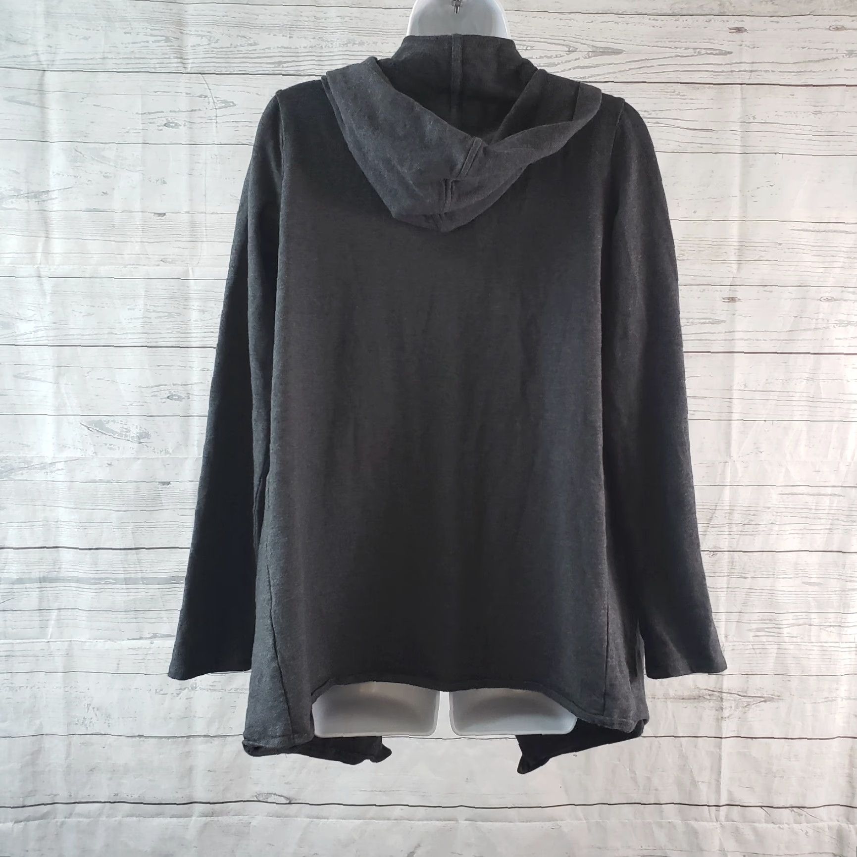 J. Jill VINTAGE PureJill Womens Cardigan Hooded XS Gray Pima Cotton Blend Open Front Petite Size XS / US 0-2 / IT 36-38 - 4 Thumbnail