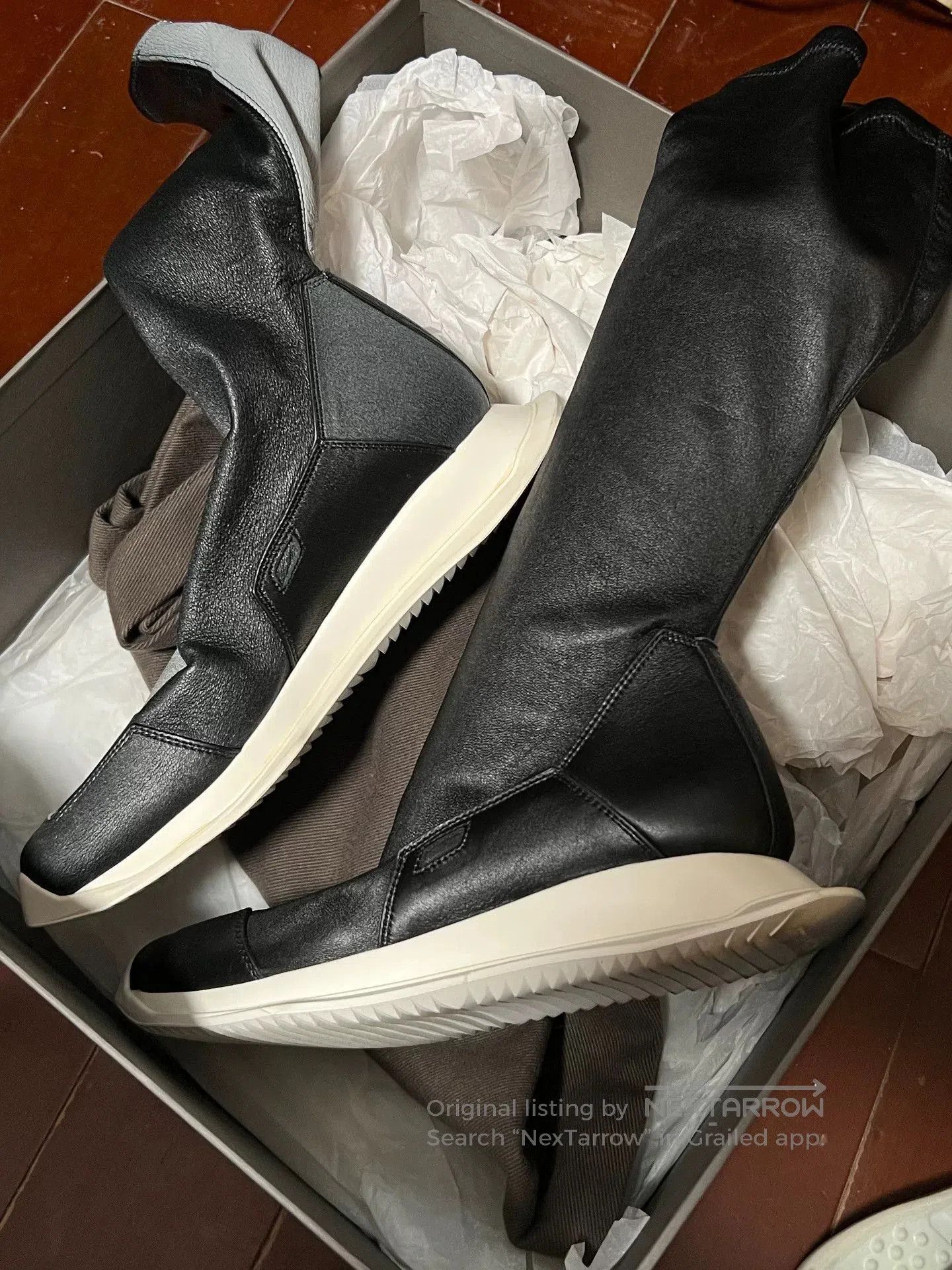 Rick Owens Rick Owens Main Line Gradient Black Silver Tank Boots. Size US 5 / IT 35 - 1 Thumbnail