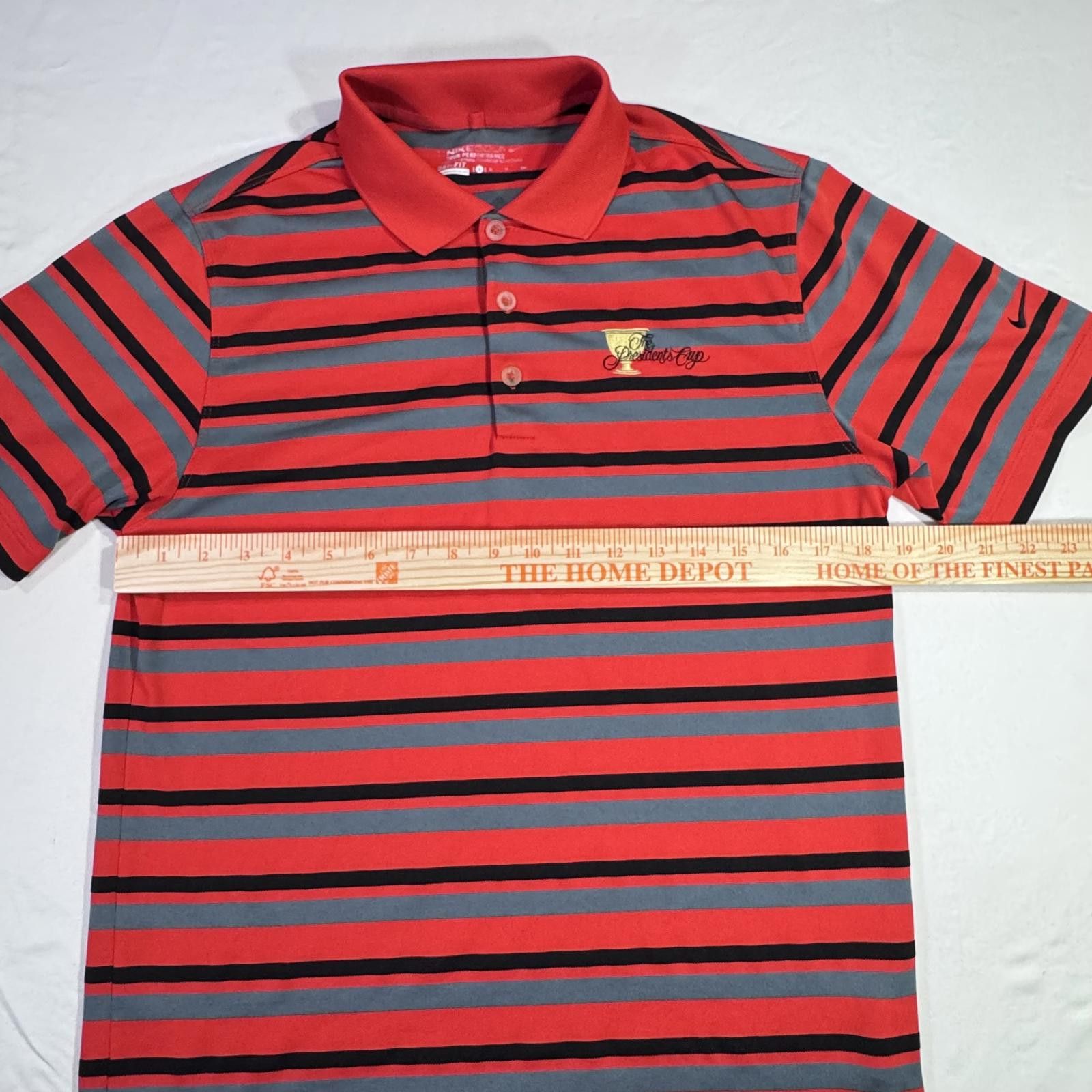 Nike Nike Golf President Cup Men's Small Dri-Fit Striped Red Size US S / EU 44-46 / 1 - 9 Thumbnail