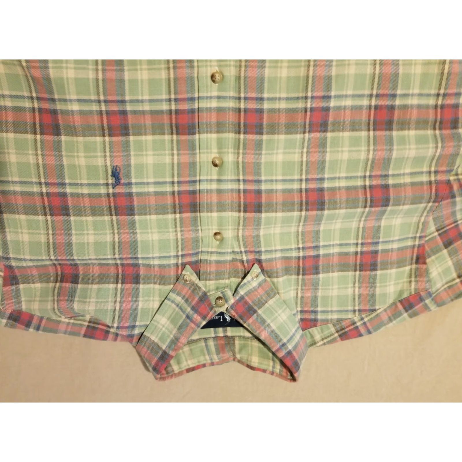Polo Ralph Lauren Polo Ralph Lauren Dress Shirt Sweater 2XL Green Plaid Button Shacket Mens Size 48R - 2 Thumbnail