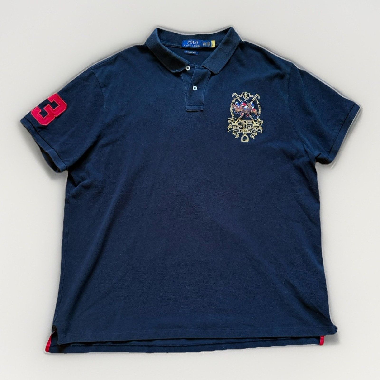 Polo Ralph Lauren Rare Vintage Ralph Lauren 2XL Custom Slim Triple Pony Polo Size US XXL / EU 58 / 5 - 1 Thumbnail