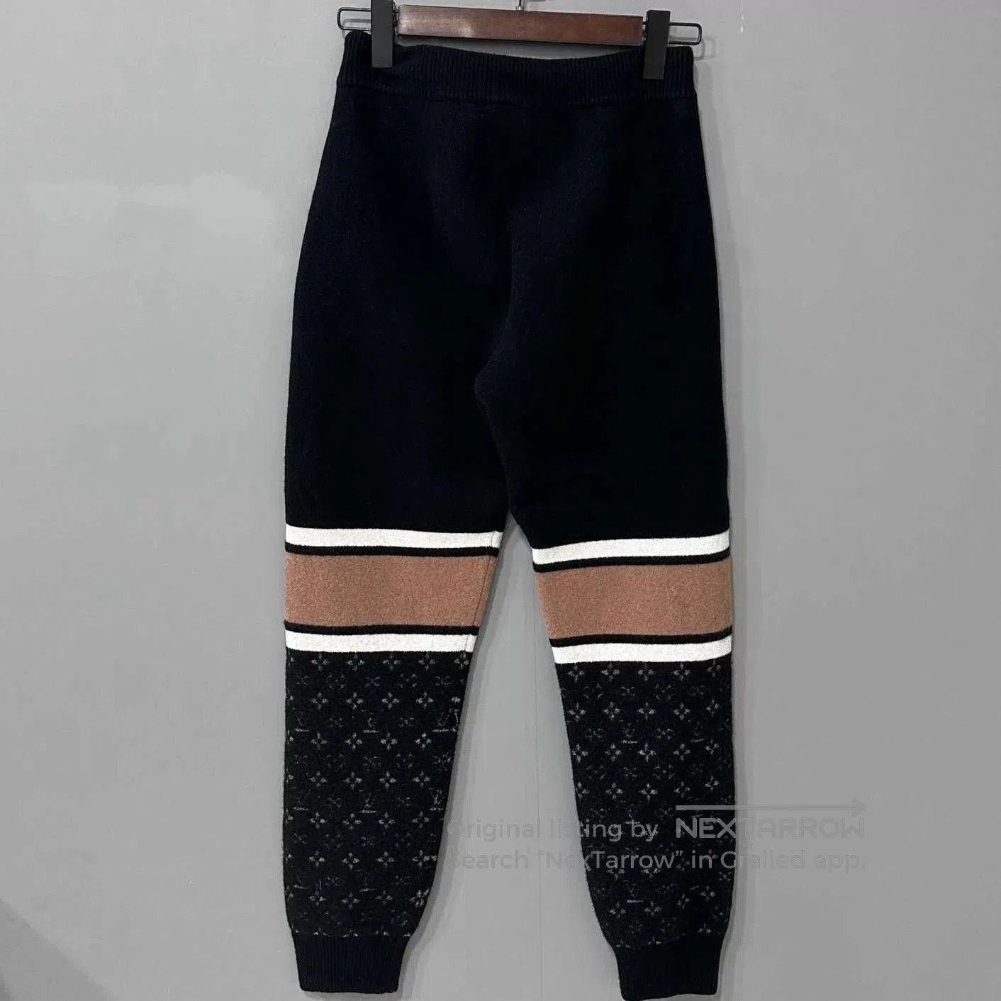Louis Vuitton Black Striped Patterned Knit Jogger Pants. Size US 32 / EU 48 - 1 Thumbnail