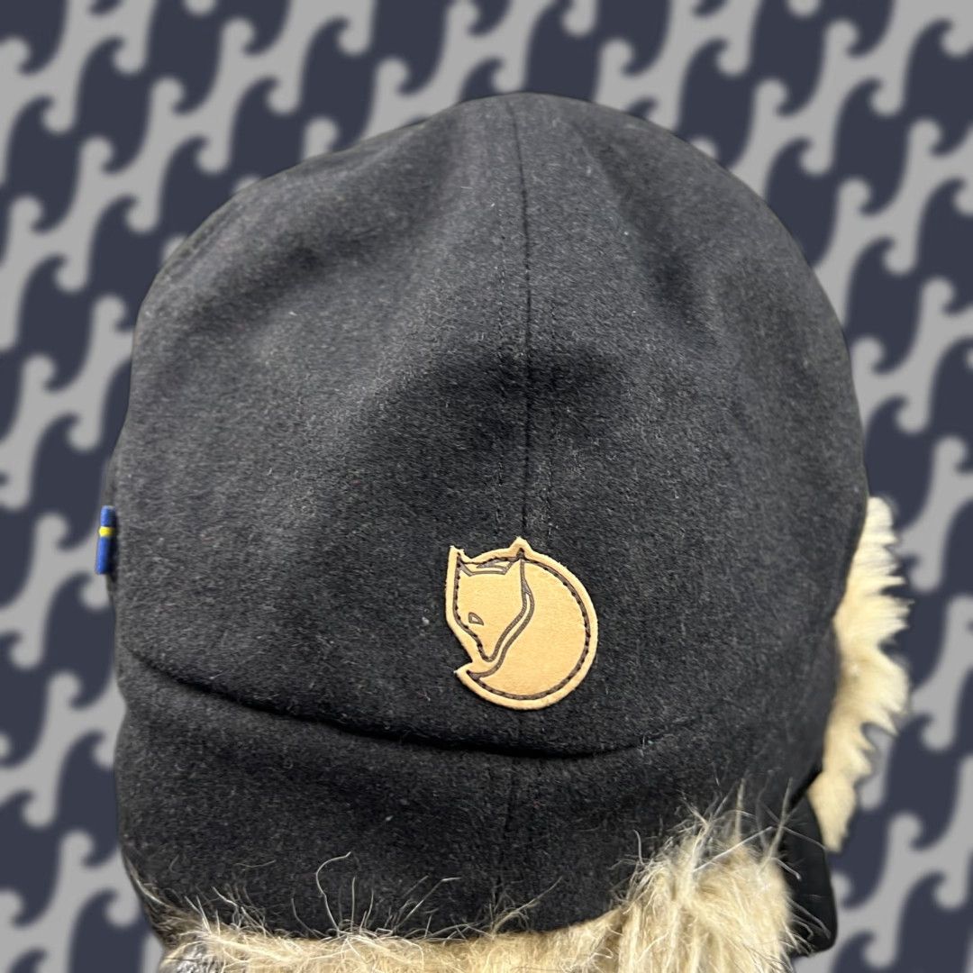 Vintage Fjallraven Trapper Hat Wool Heater Medium Fleece Faux Fur Bomber Ushanka Black Mens Womens Unisex Adults Ear Flap Size US M / EU 48-50 / 2 - 1 Thumbnail