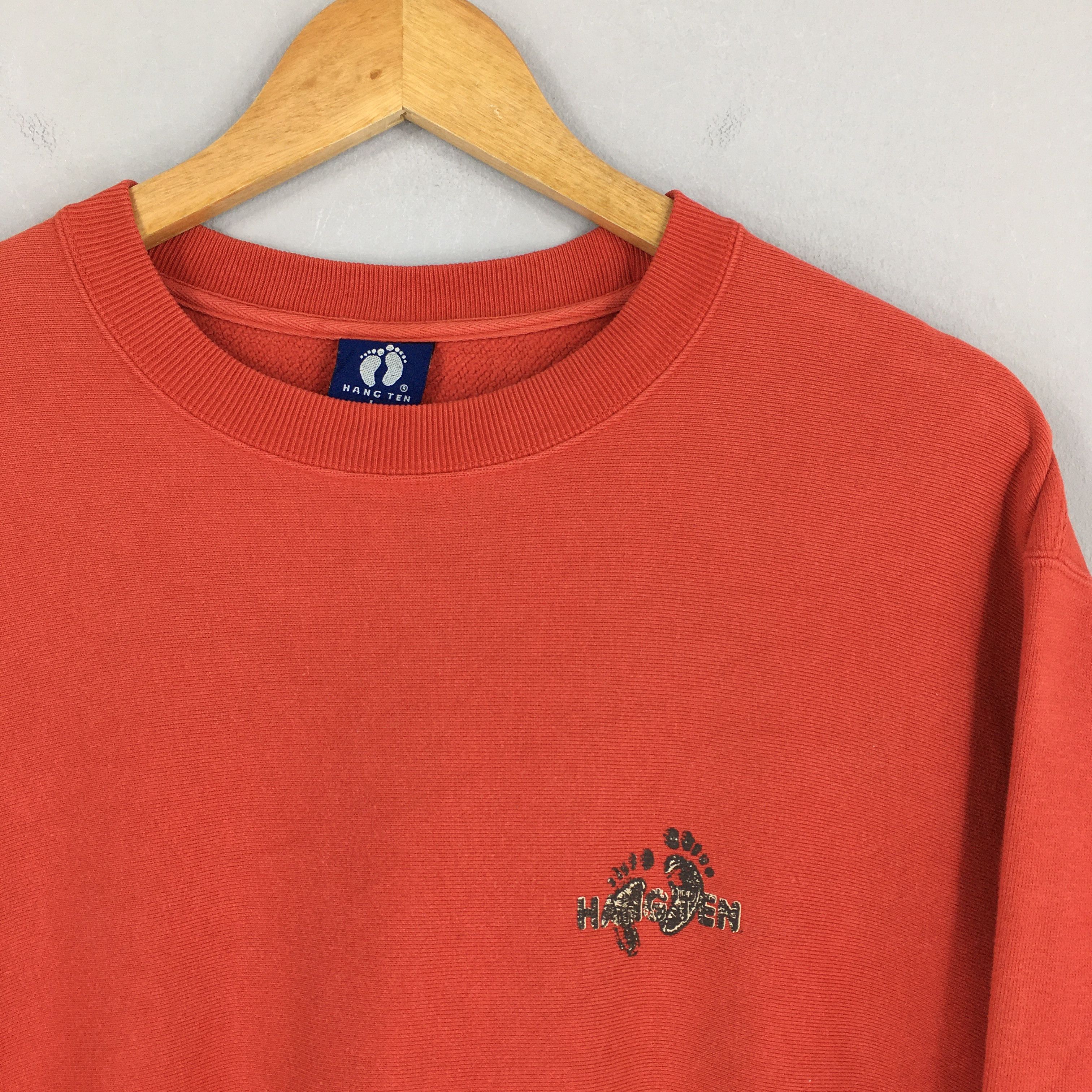 Hang Ten Vintage Hang Ten Red Surfing Sweatshirt Large Size US L / EU 52-54 / 3 - 2 Thumbnail