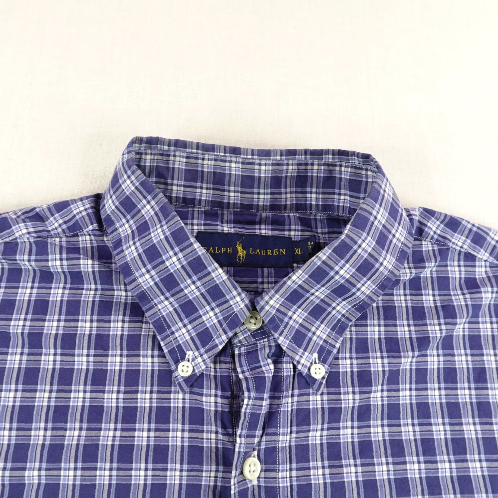 Ralph Lauren Ralph Lauren Shirt Mens XL Blue White Plaid Button Up Pony Logo Long Sleeve Size US XL / EU 56 / 4 - 2 Thumbnail
