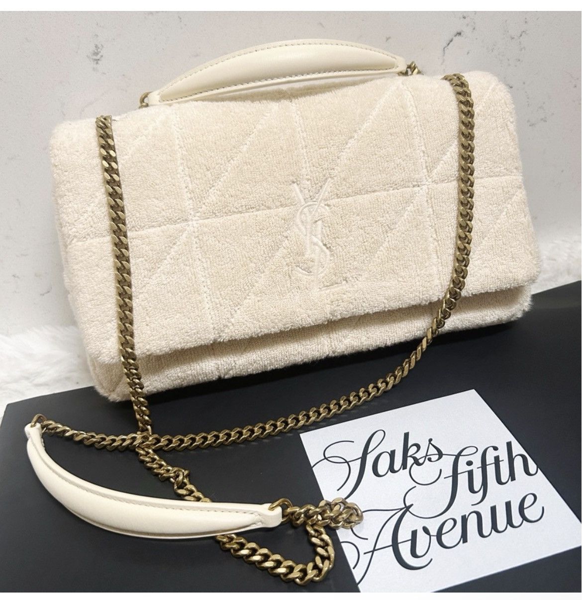 Saint Laurent Paris Authentic Saint Laurent Jamie Chain Ba Rive Gauche in Terry Size ONE SIZE - 3 Thumbnail