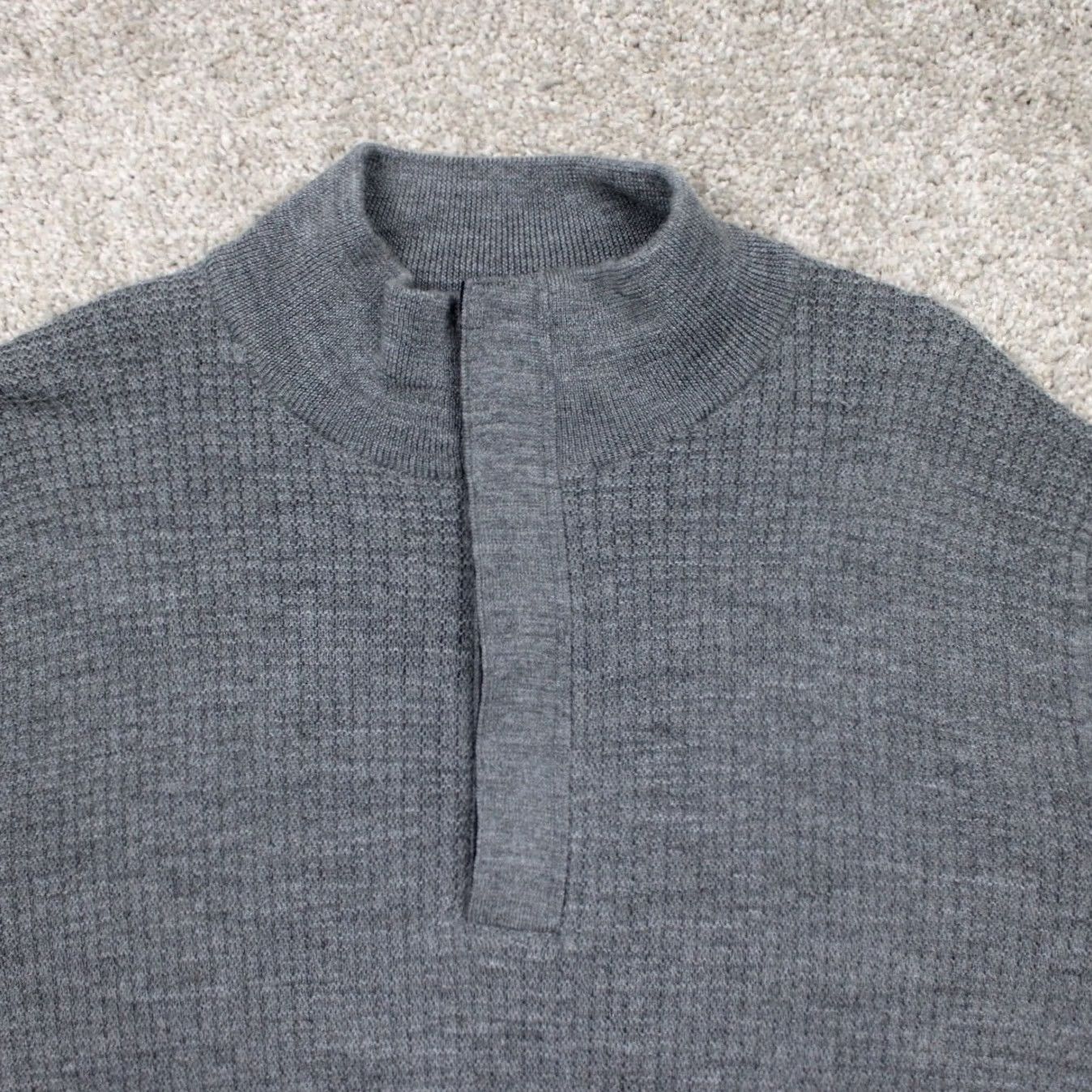 Vineyard Vines Vineyard Vines Wool Sweater Mens Large Gray 1/2 Zip L/S Pullover Size US L / EU 52-54 / 3 - 5 Thumbnail