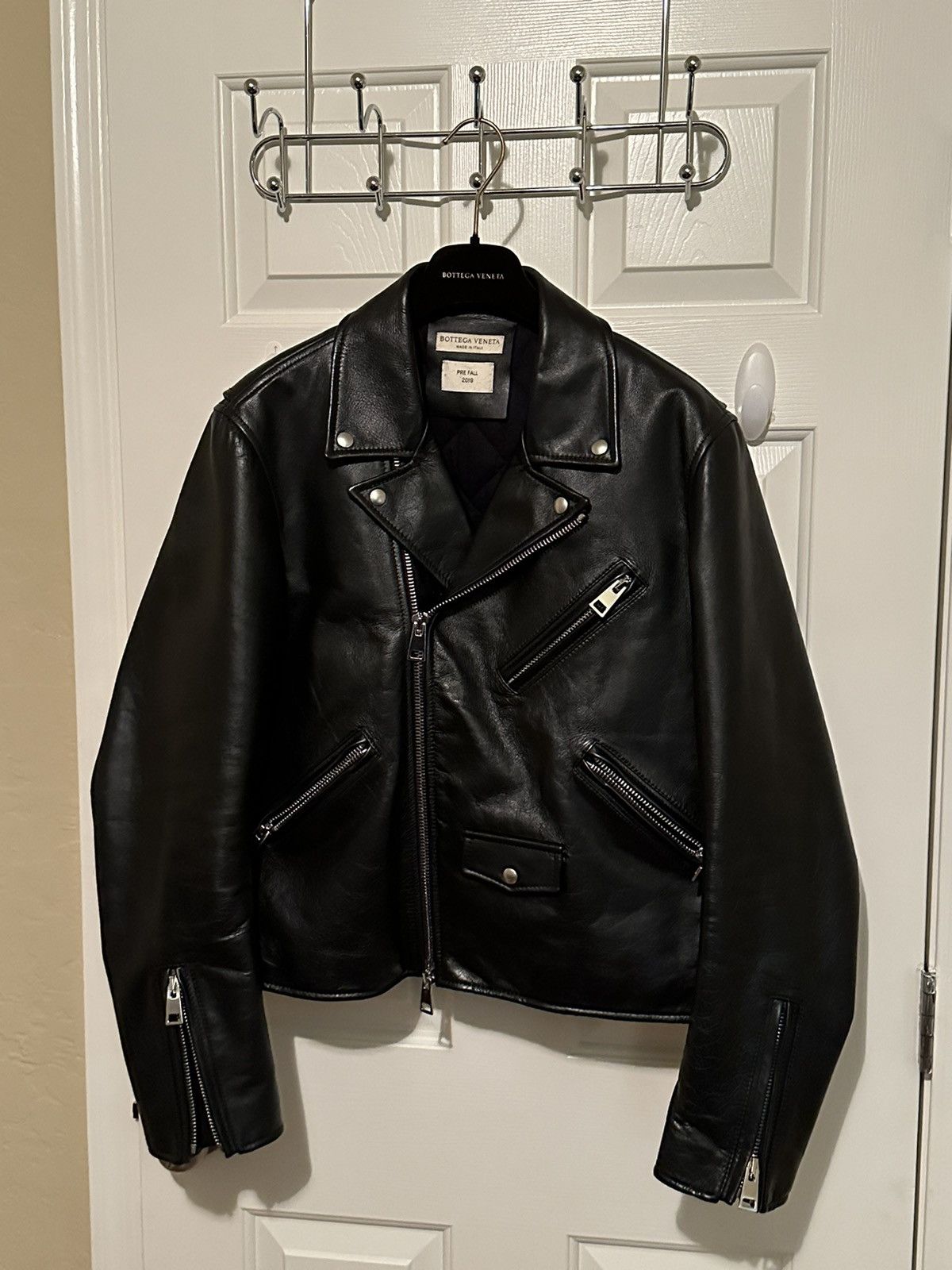 image of Bottega Veneta Leather Jacket in Black, Men's (Size Medium)