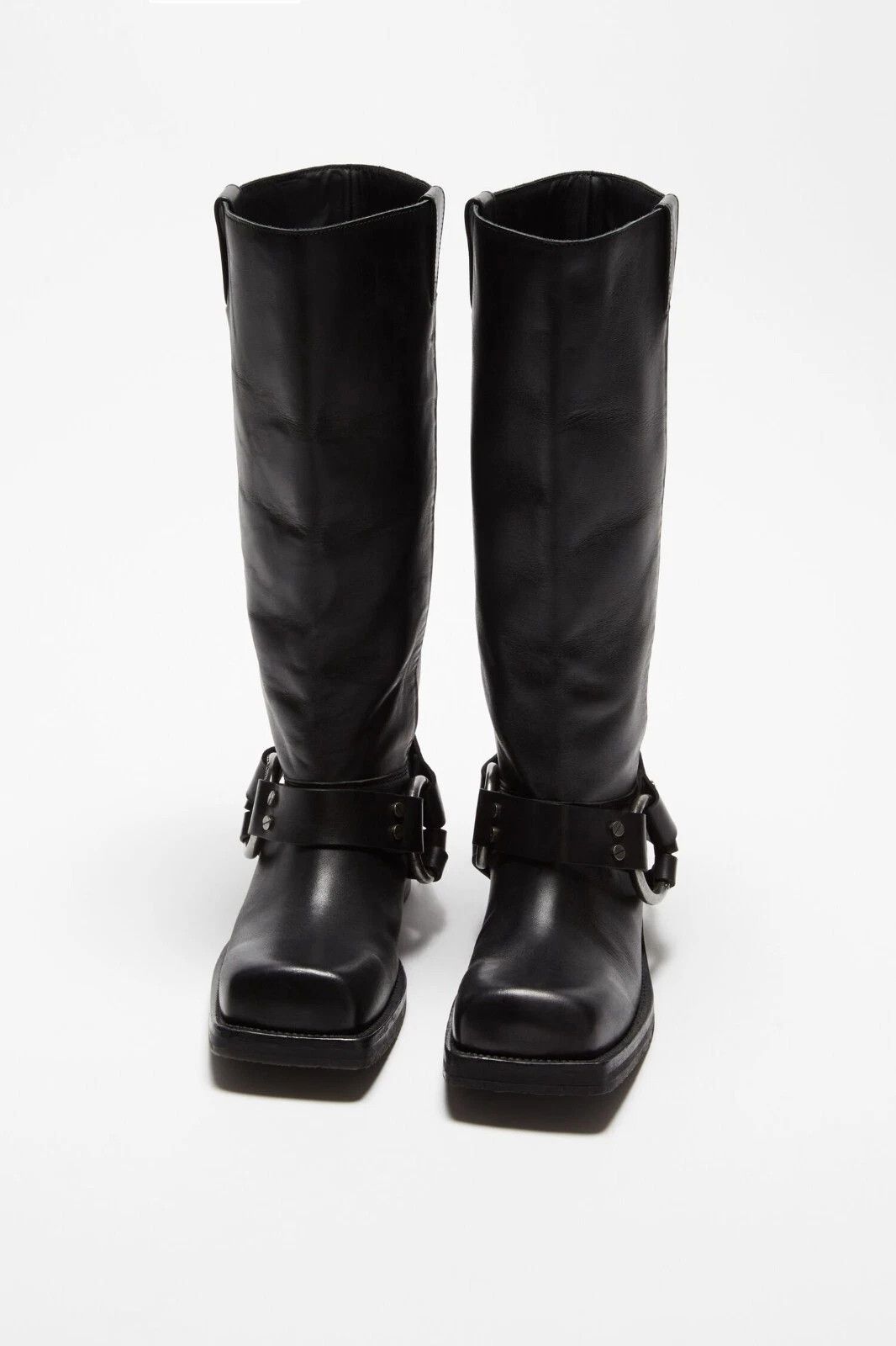 Acne Studios ACNE STUDIOS Balius Black Leather Buckle Boots New Size US 5 / IT 35 - 2 Thumbnail