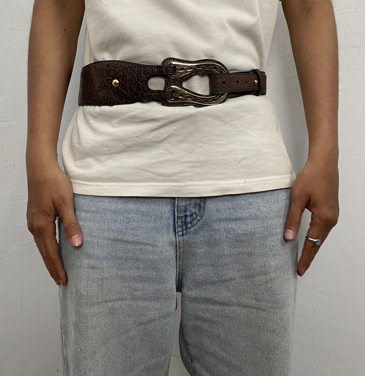 If Six Was Nine × Japanese Brand × KMRii Evapolin aligator big buckle belt Size ONE SIZE - 4 Thumbnail