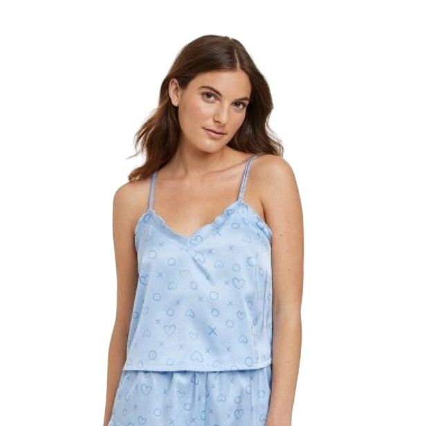 Other Colsie - Women's Satin Pajama Tank Top - Light Blue - Medium Size M / US 6-8 / IT 42-44 - 1 Thumbnail