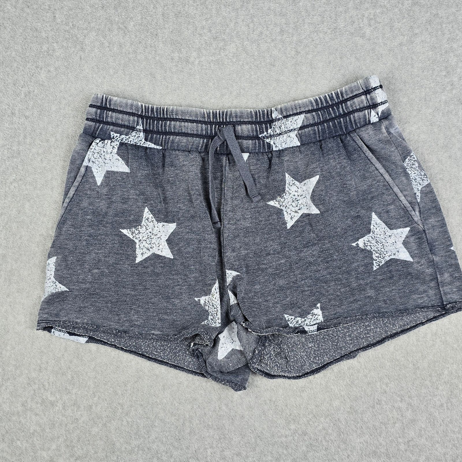 Splendid Splendid Large Sweatshort Navy Star Print Raw Hem Drawstring Size 34" / US 12 / IT 48 - 1 Thumbnail
