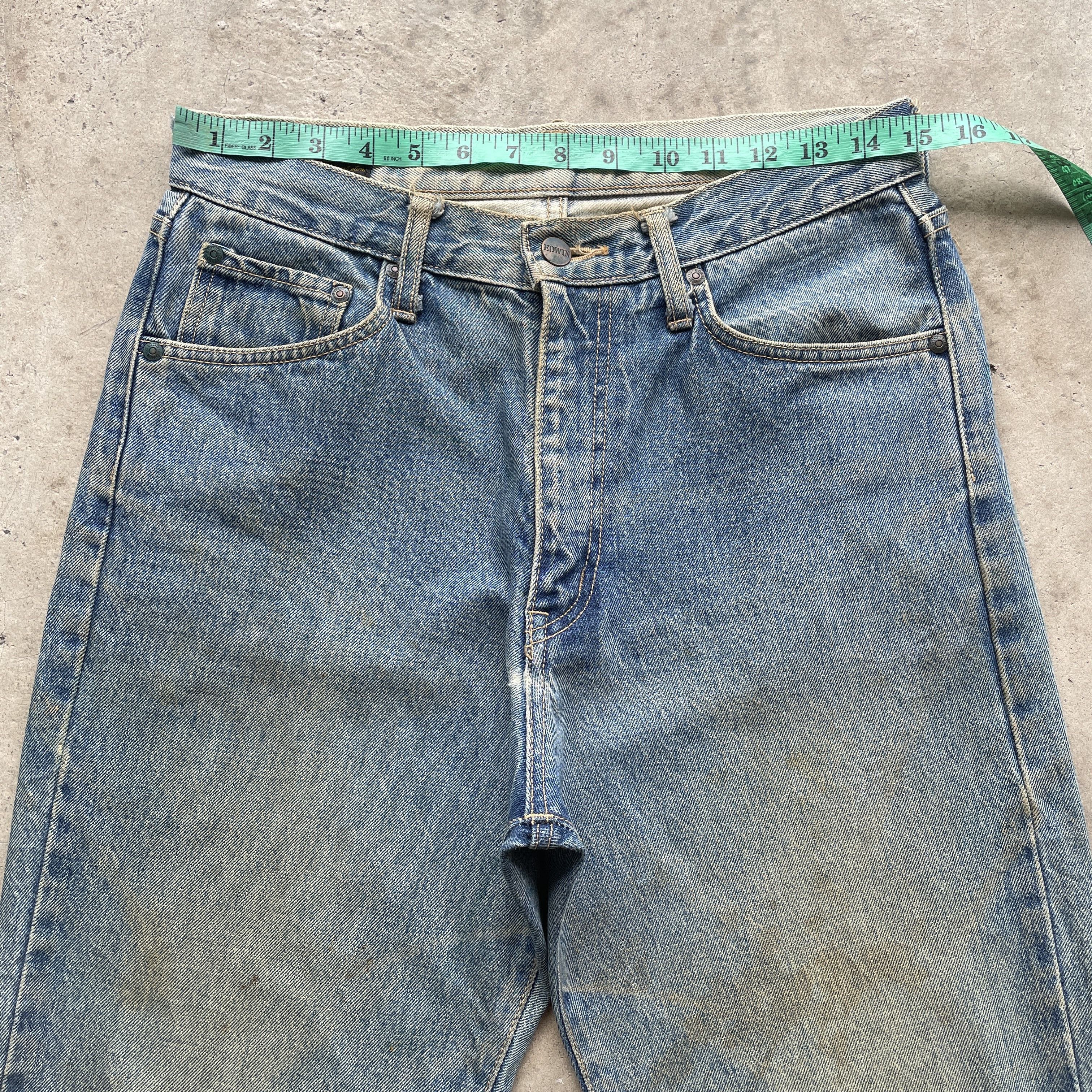 Edwin × Vintage 90s EDWIN RUSTY JEANS DISTRESSED DENIM FADED PANTS W30 Size US 30 / EU 46 - 5 Thumbnail