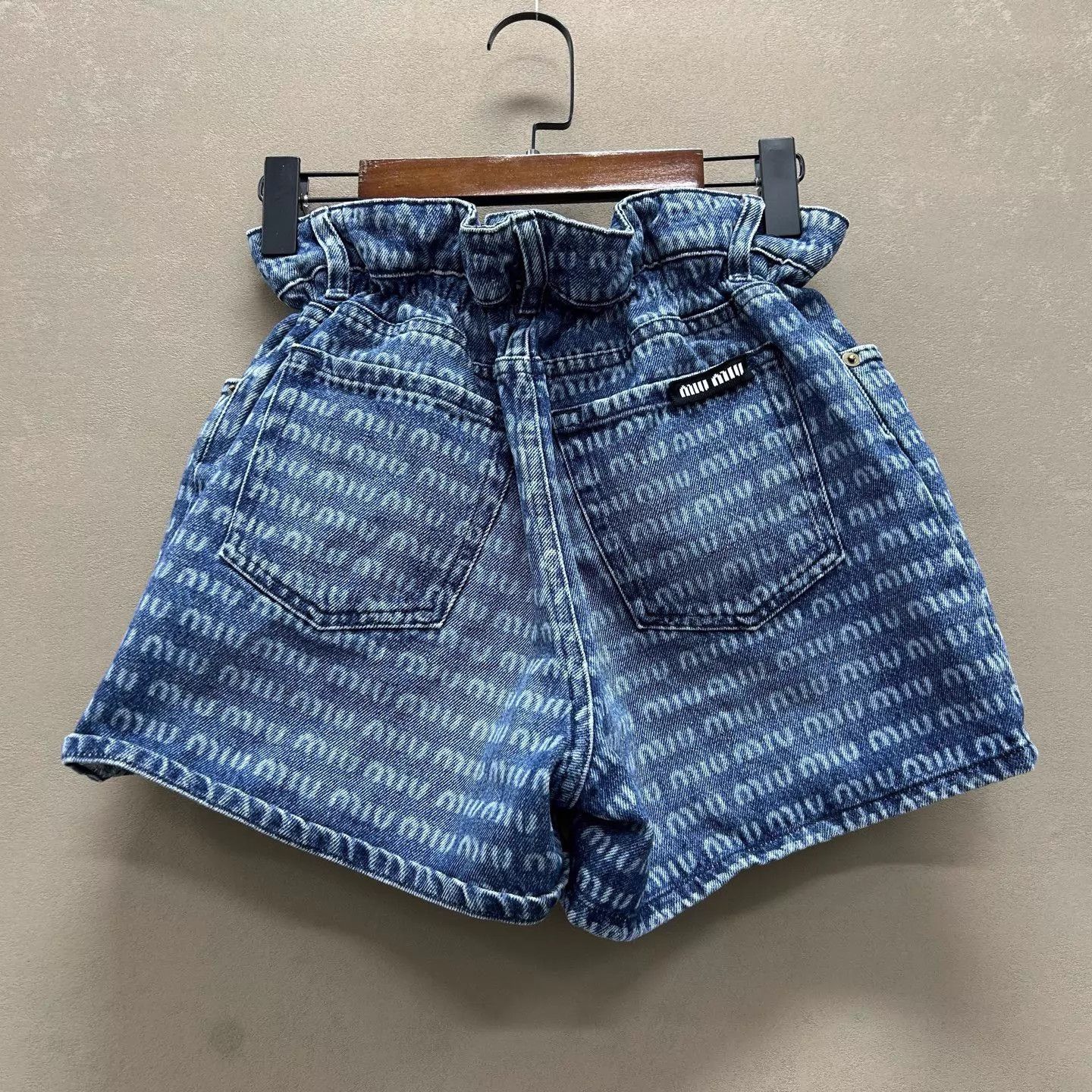 Miu Miu Miu Miu Bloom logo denim short 99 New 24 Size 24" / US 00 / IT 34 - 2 Thumbnail