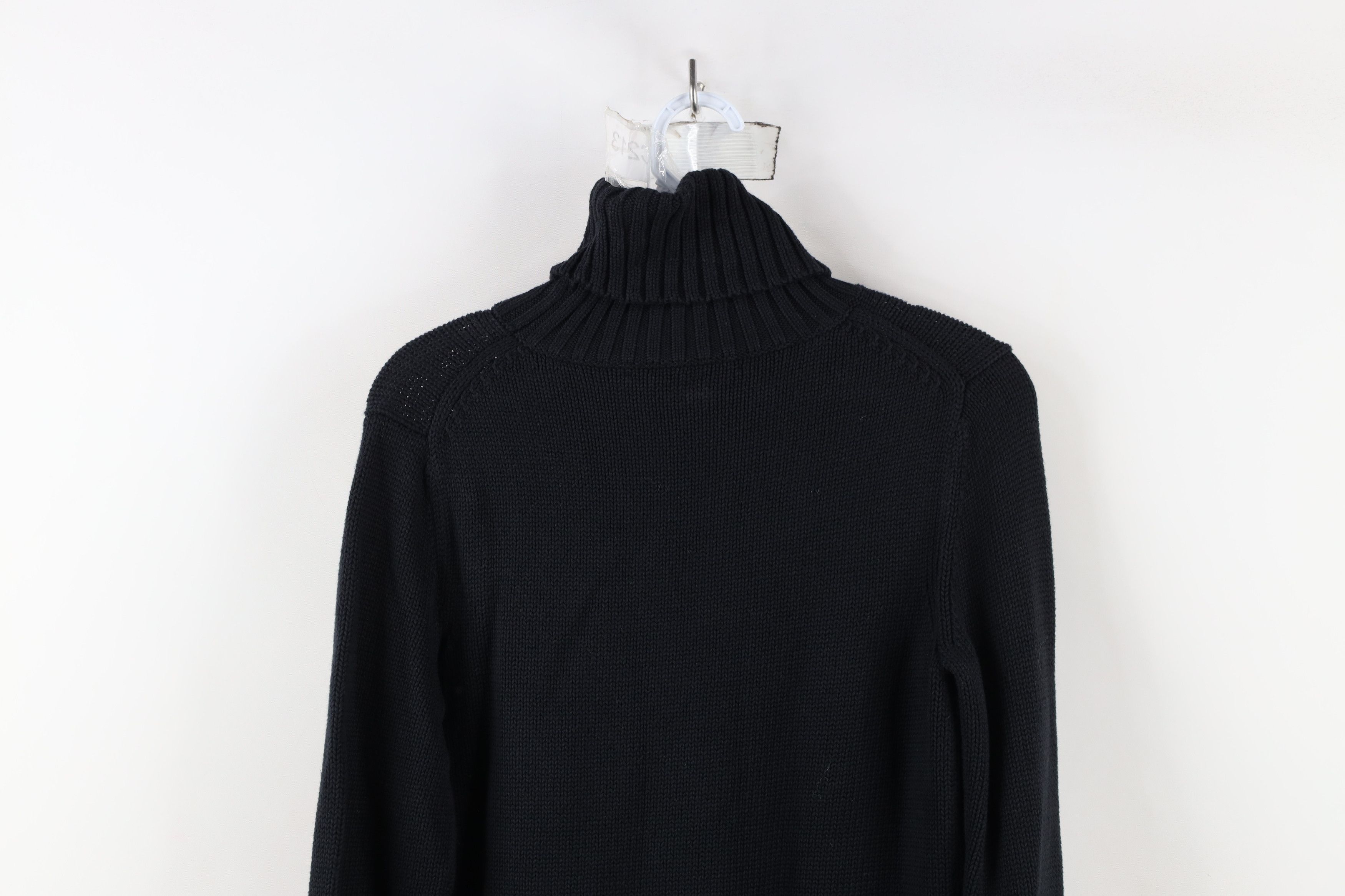 Ralph Lauren × Vintage Vintage 90s Ralph Lauren Cotton Turtleneck Sweater Black Size M / US 6-8 / IT 42-44 - 10 Thumbnail
