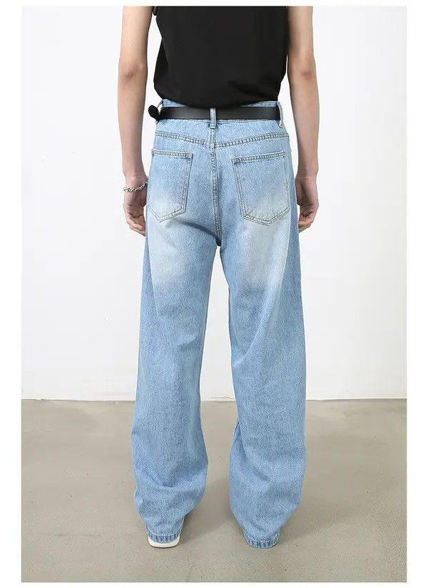 Japanese Brand VIBE Japanese retro washed light blue jeans loose straight Size US 32 / EU 48 - 6 Thumbnail