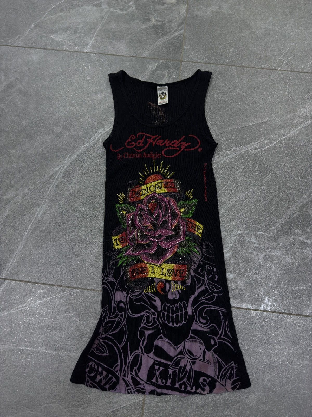 Ed Hardy Ed Hardy mini dress skull print front and back Size ONE SIZE - 1 Thumbnail