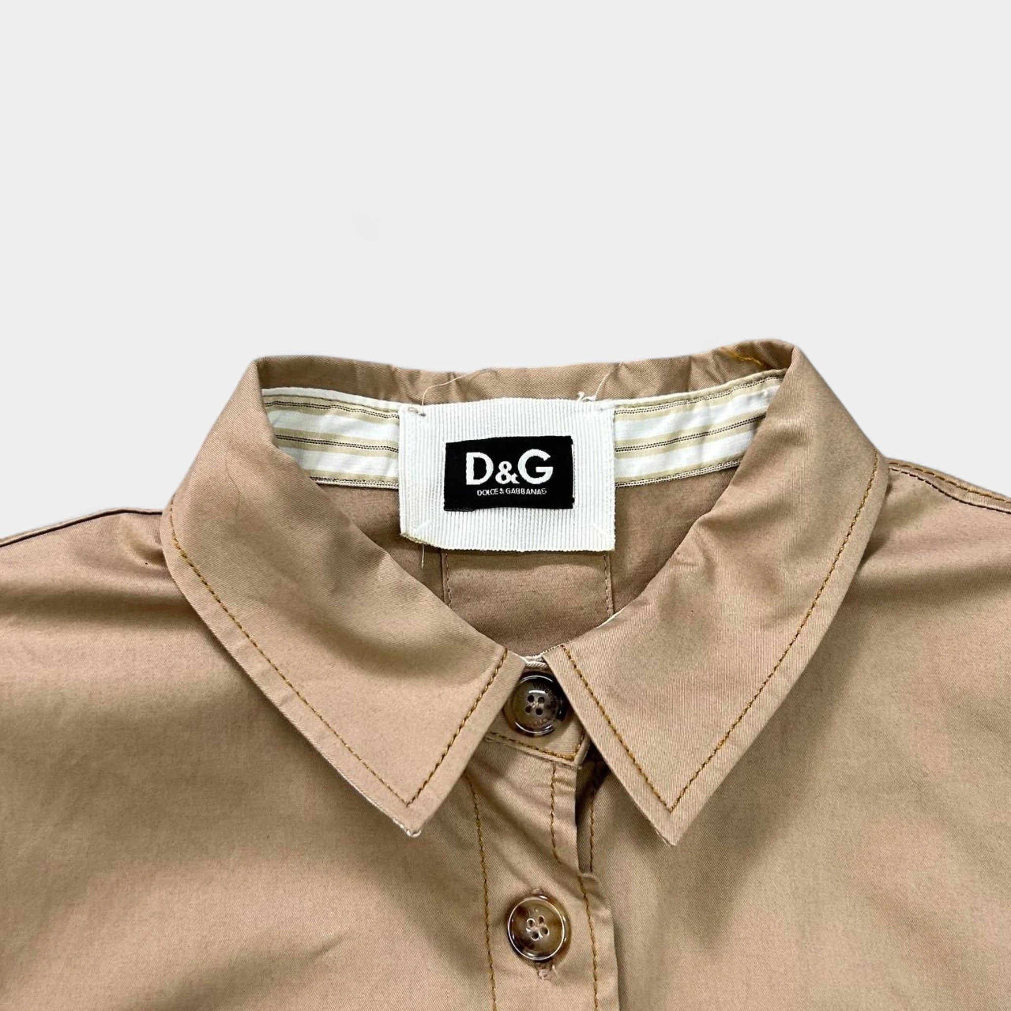 Dolce & Gabbana Dolce & Gabbana Sleeveless Cargo Shirt Dress Light Brown Size US S / EU 44-46 / 1 - 4 Thumbnail