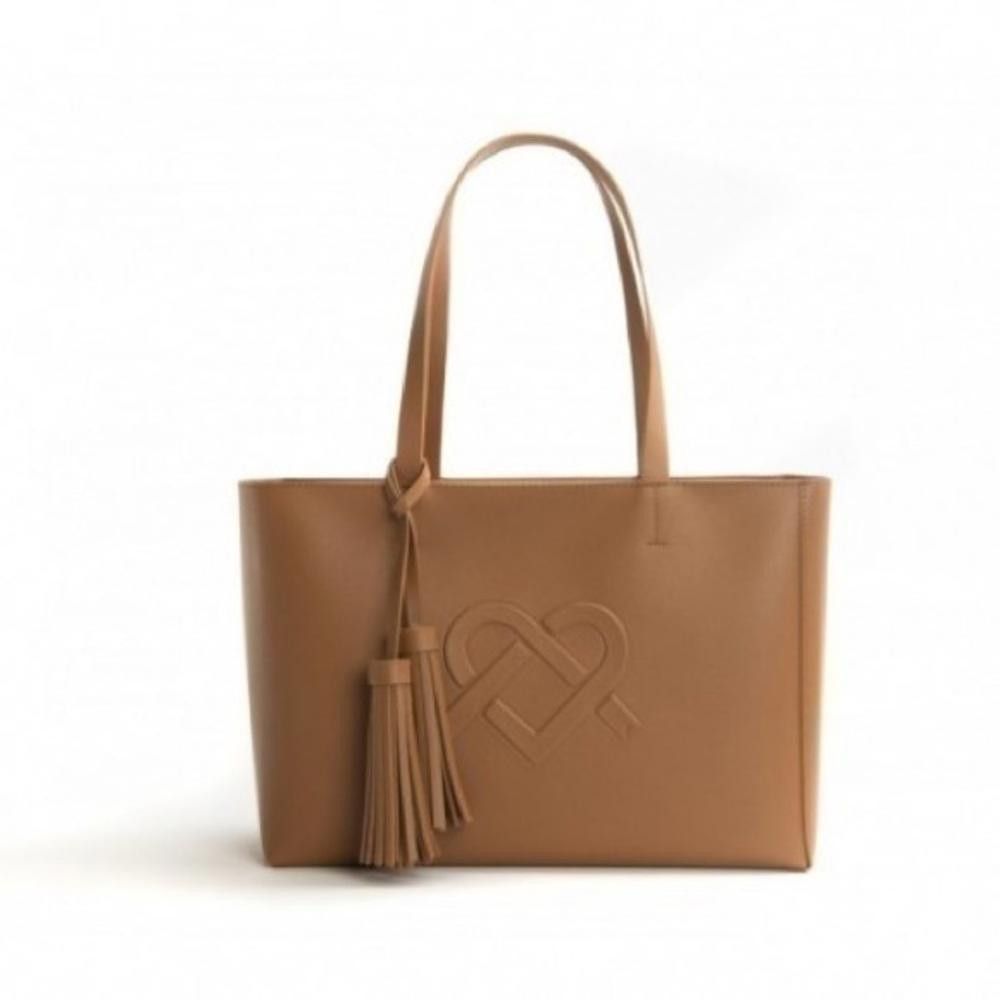 Designer Gunas Tippi Tan Tote Bag- Used in Brown, Women's
