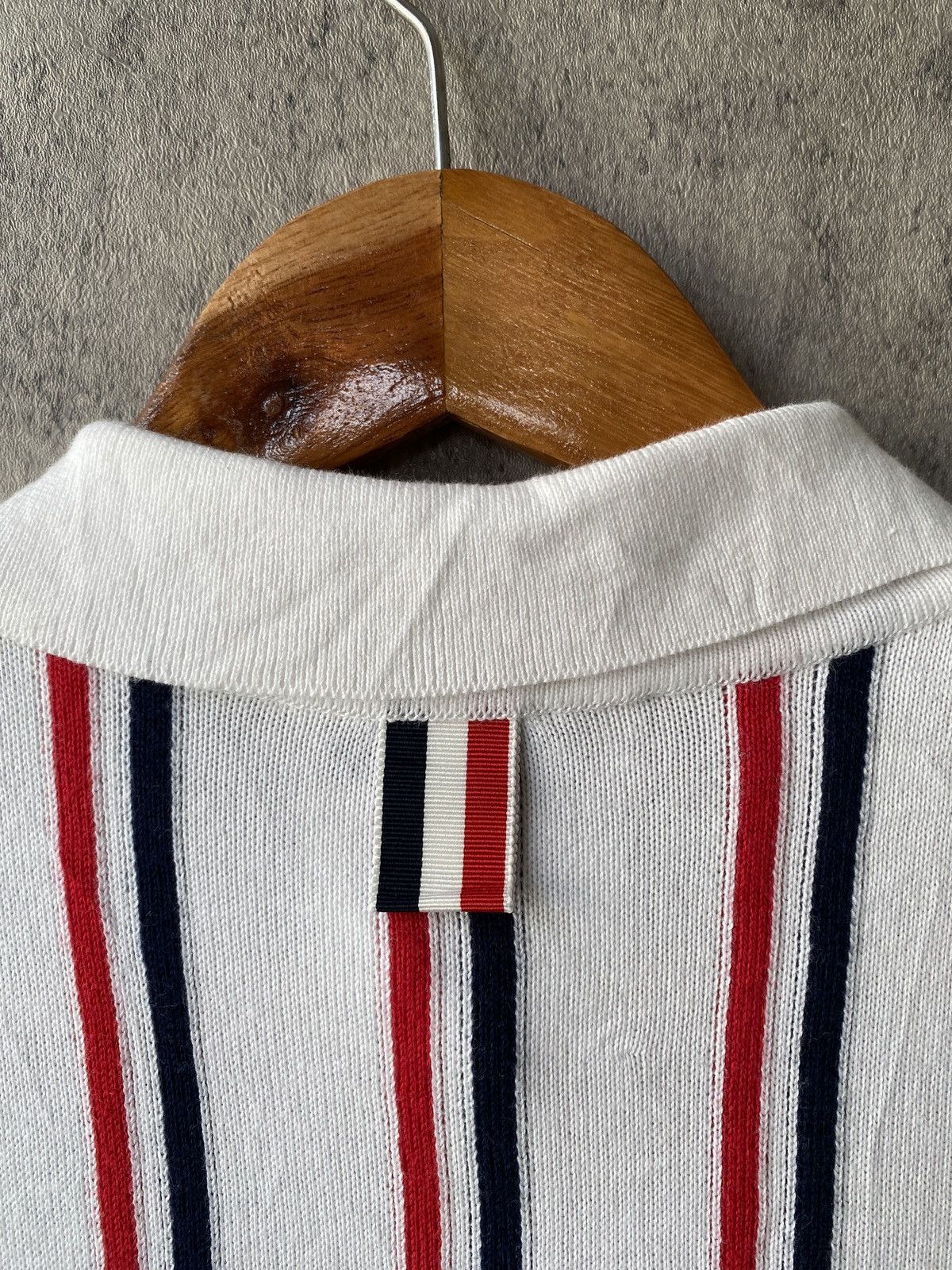 Thom Browne Thom Browne RWB-Stripe Knitted Cotton Polo Shirt Size US XS / EU 42 / 0 - 13 Thumbnail