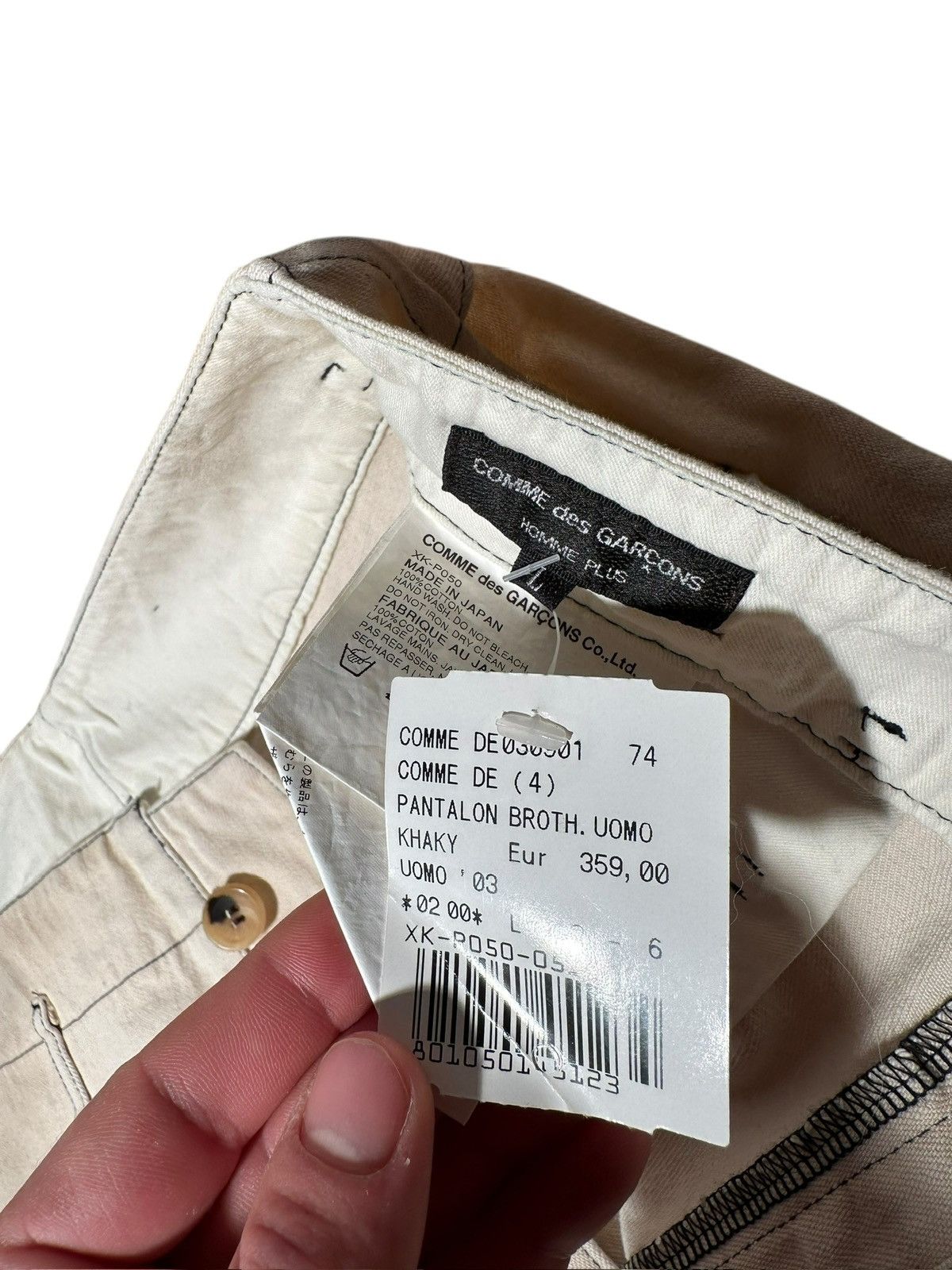 Comme des Garcons Homme Plus Comme des Garçons Homme Plus FW2003 Bleached Effect Trousers Size US 33 - 9 Thumbnail