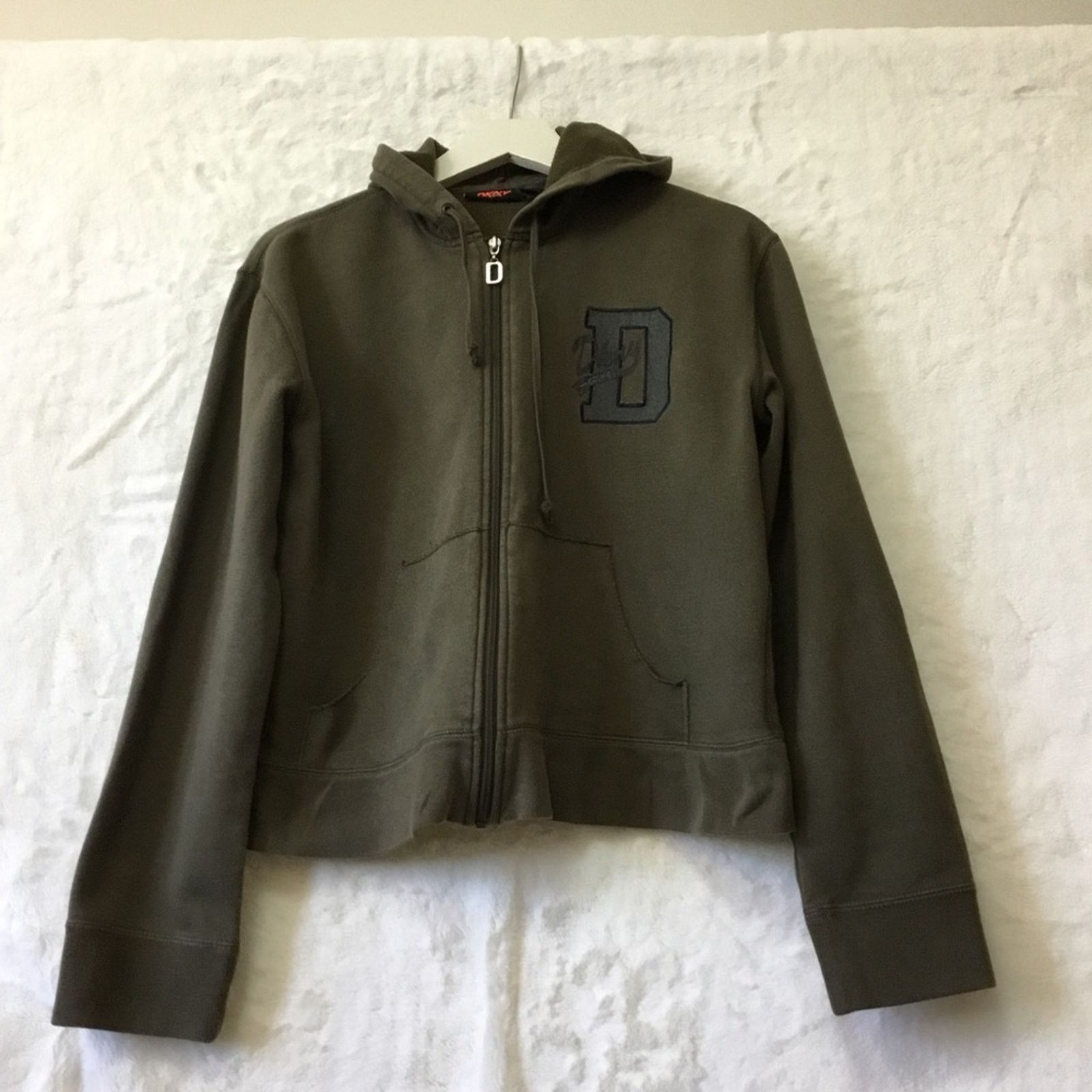 DKNY DKNY Olive Full-Zip Hoodie Size M / US 6-8 / IT 42-44 - 1 Thumbnail