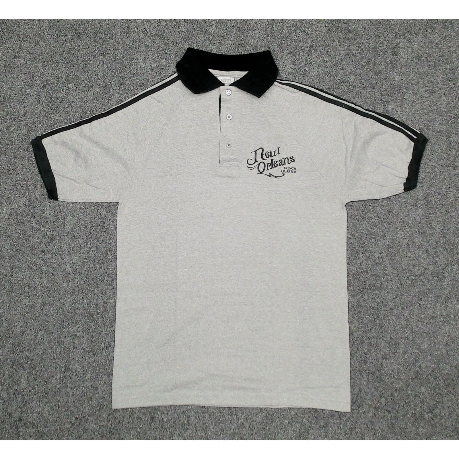 Fruit Of The Loom 80s FOTL Indie Sleaze Striped Raglan Polo Shirt Size US S / EU 44-46 / 1 - 3 Thumbnail
