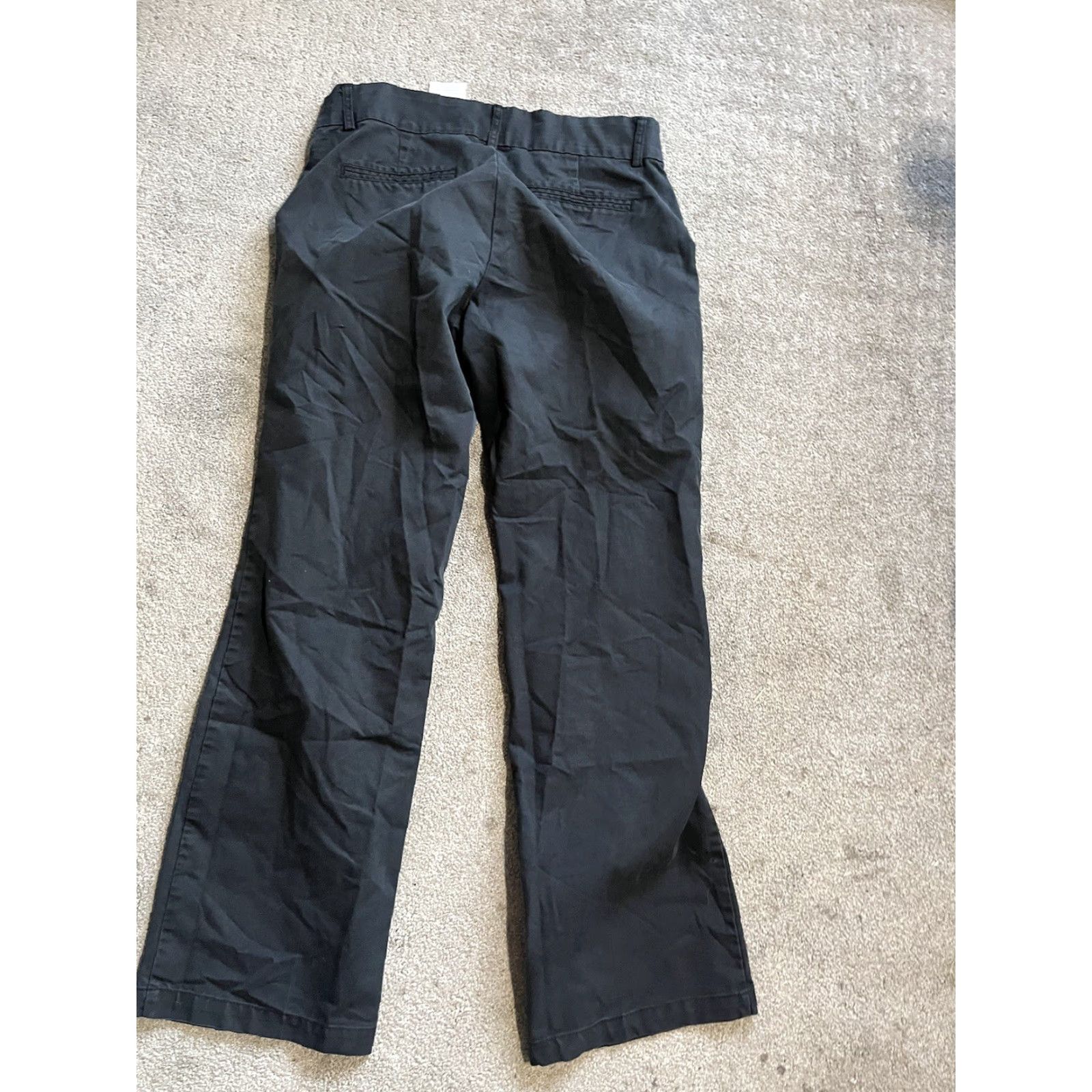 Dockers VINTAGE Dockers Pants Women 6M Black Chinos Flat Front Straight Leg 31 in 8.5-10.5 in Knit Polyester Elastane Casual Slacks Woman Size 28" / US 6 / IT 42 - 3 Thumbnail