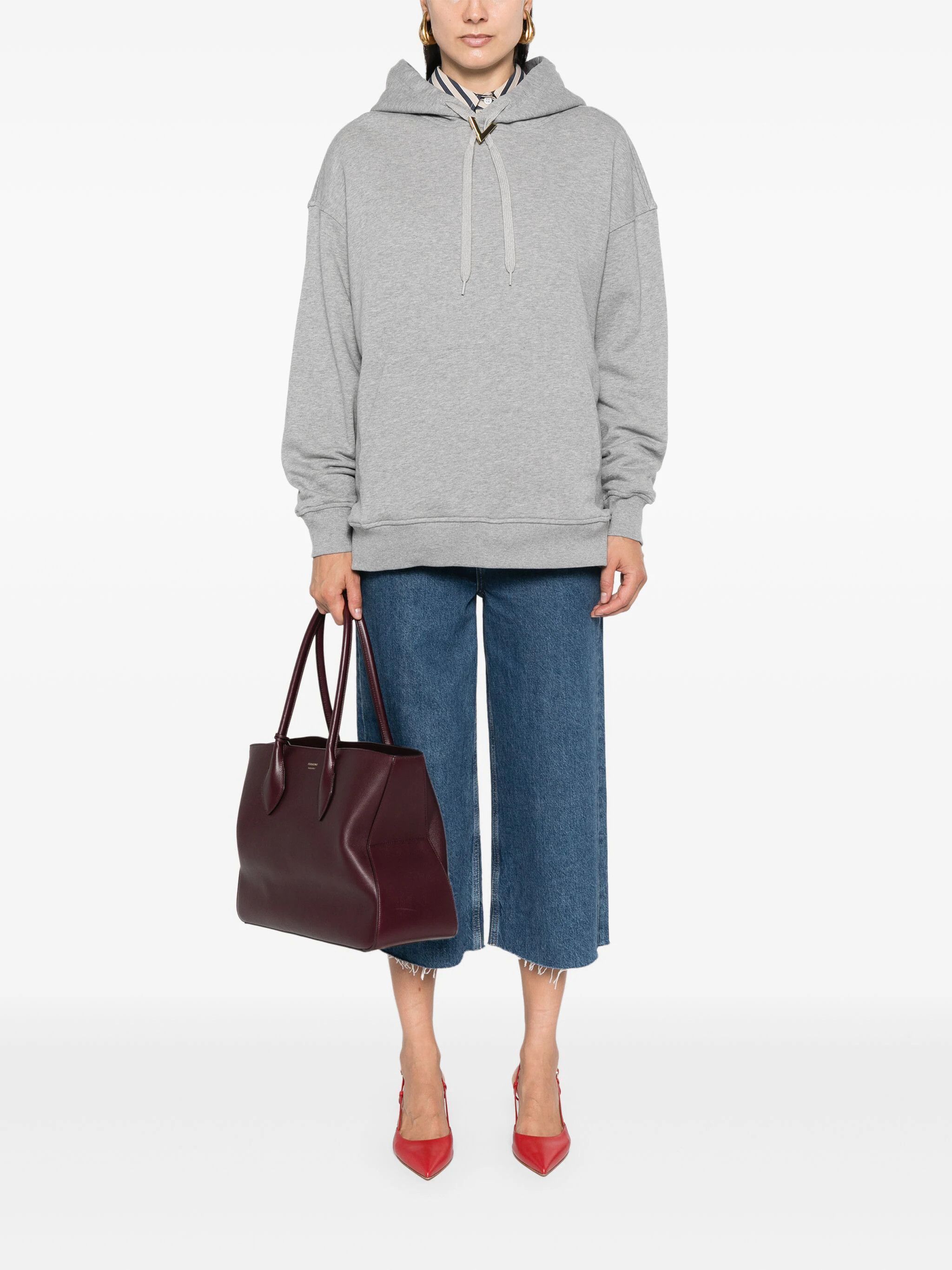 Valentino o1s22i1n0924 Oversized Hoodie in Grey Size S / US 4 / IT 40 - 2 Thumbnail
