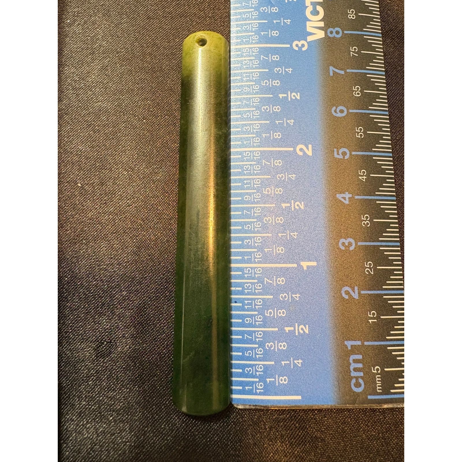 Other Vintage Dark Green Jade Rectangular Bar Pendant Size ONE SIZE - 3 Thumbnail